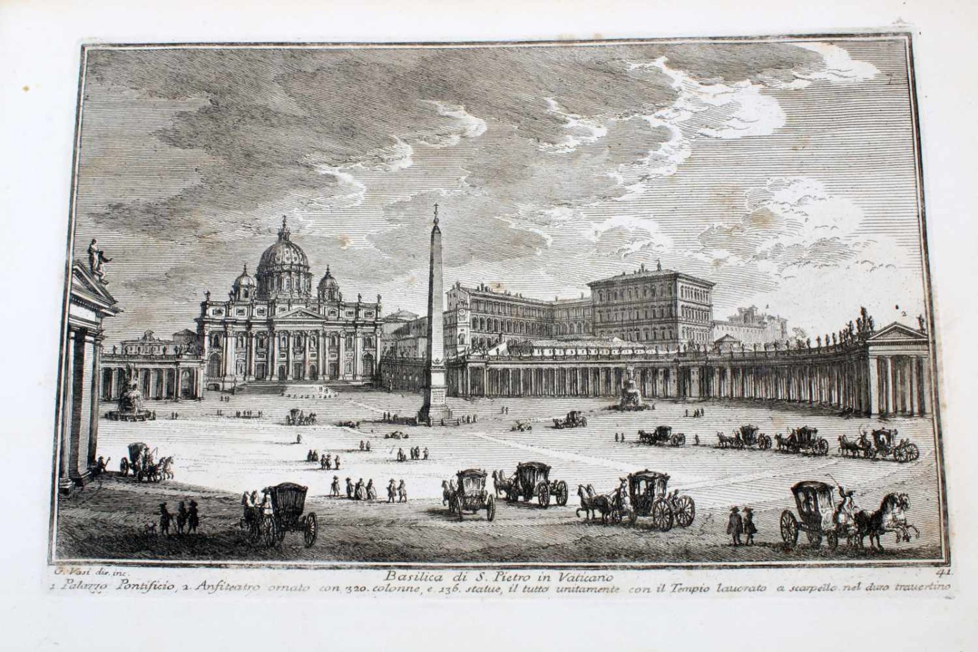 Roma - 64 Originalradierungen Ansichten von Rom - Giuseppe Vasi (1710 - 1782) Die Radierungen sind - Bild 16 aus 69