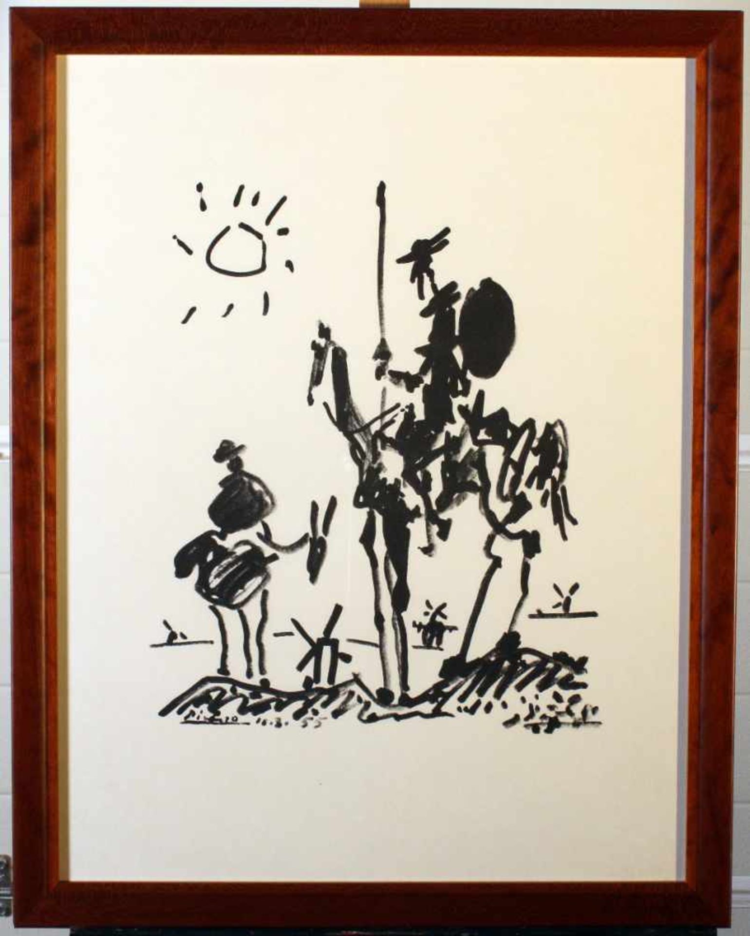 "Don Quijote" - Pablo Picasso (1881-1973) Lithografie auf Büttenpapier, stilisierte Figur des Don - Bild 2 aus 3