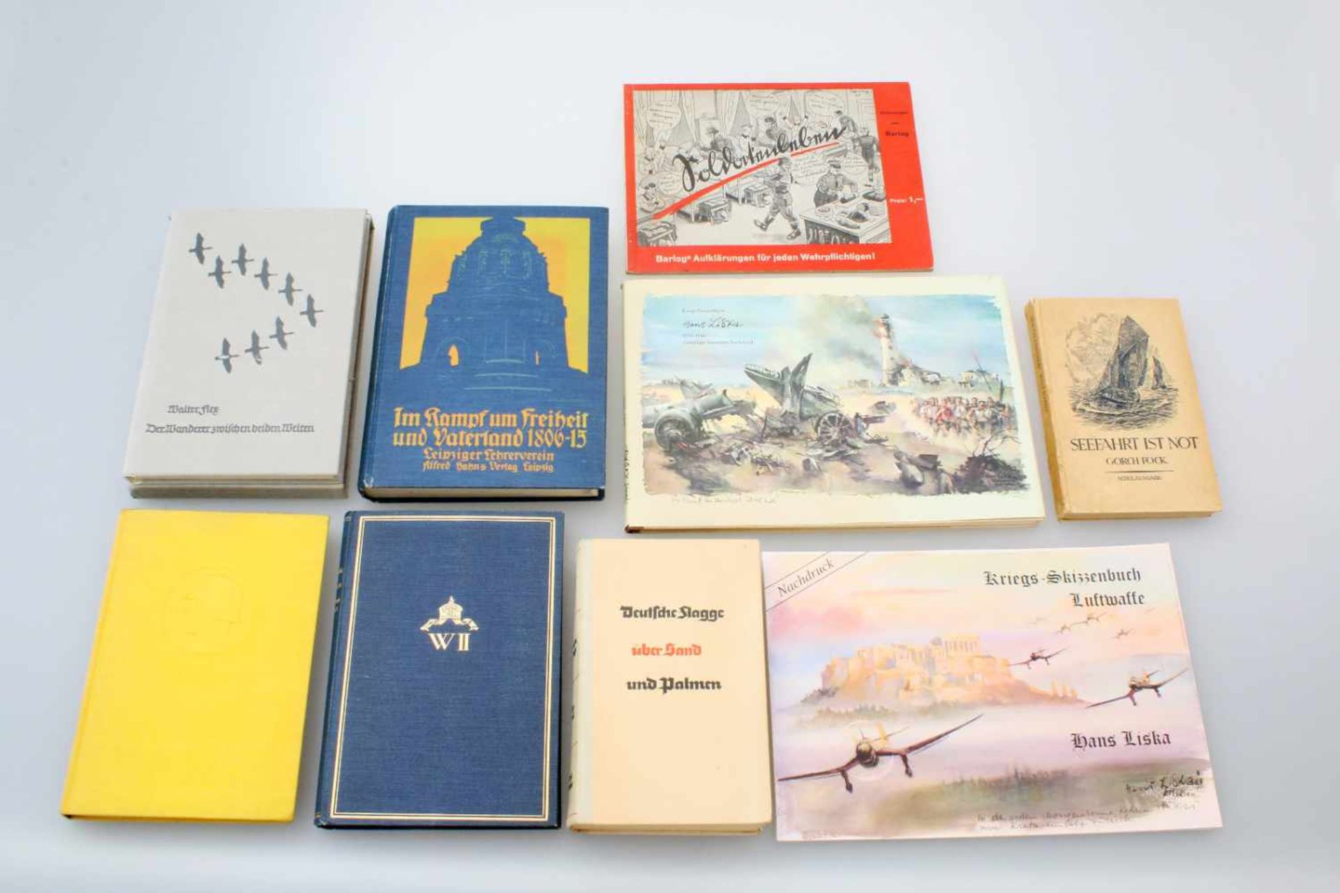 Konvolut Bücher Kriegs-Skizzenbuch, Hans Liska 1939 - 1944, einmalig limitierter Nachdruck; Kriegs-