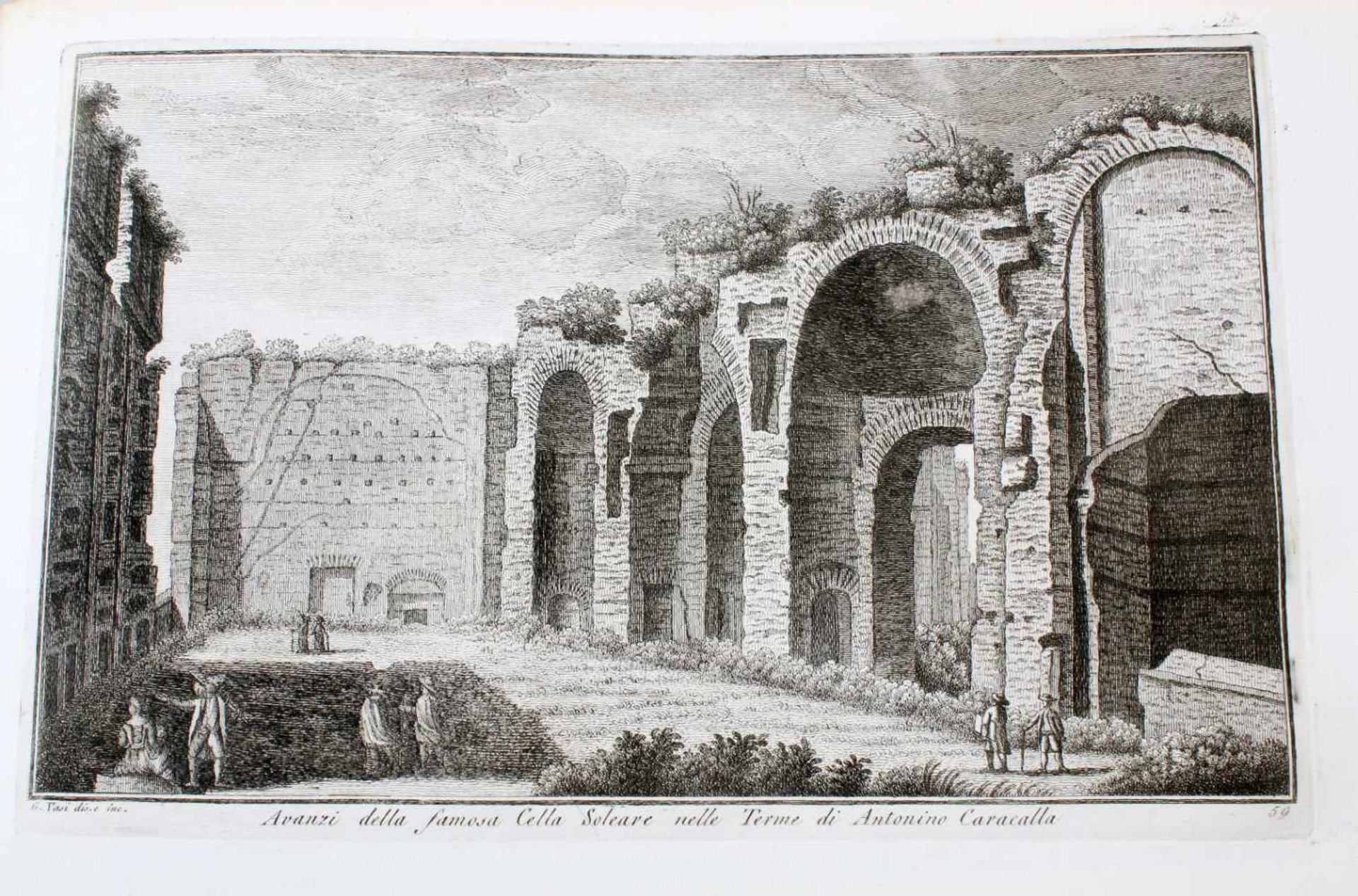 Roma - 64 Originalradierungen Ansichten von Rom - Giuseppe Vasi (1710 - 1782) Die Radierungen sind - Image 37 of 69