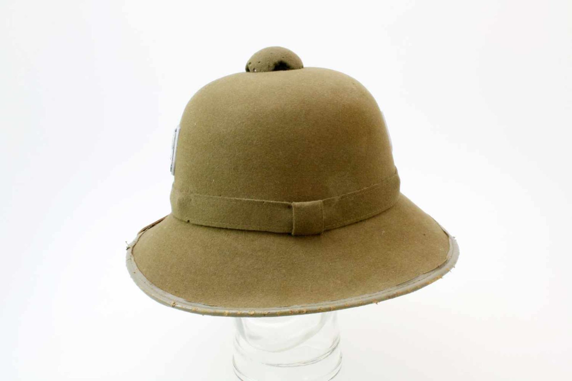 2. Weltkrieg - Tropenhelm für Heeresangehörige 2. Modell aus olivbraunem Filz, olivgrüne - Bild 4 aus 5