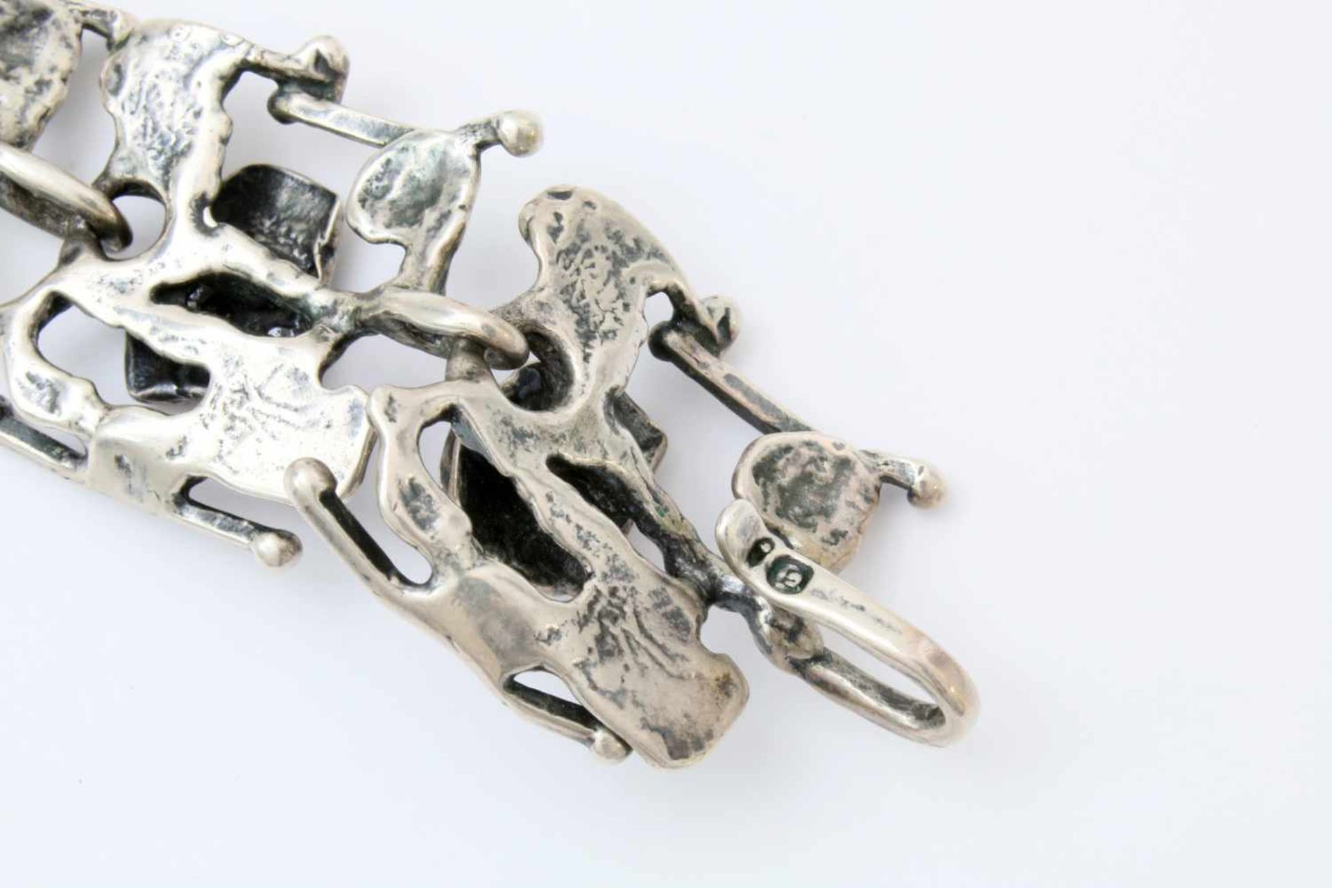 Designer Silberschmuckset mit Amethyst - 2-teilig Armkette bestehend aus 6 Gliedern, 3 davon mit - Bild 5 aus 5