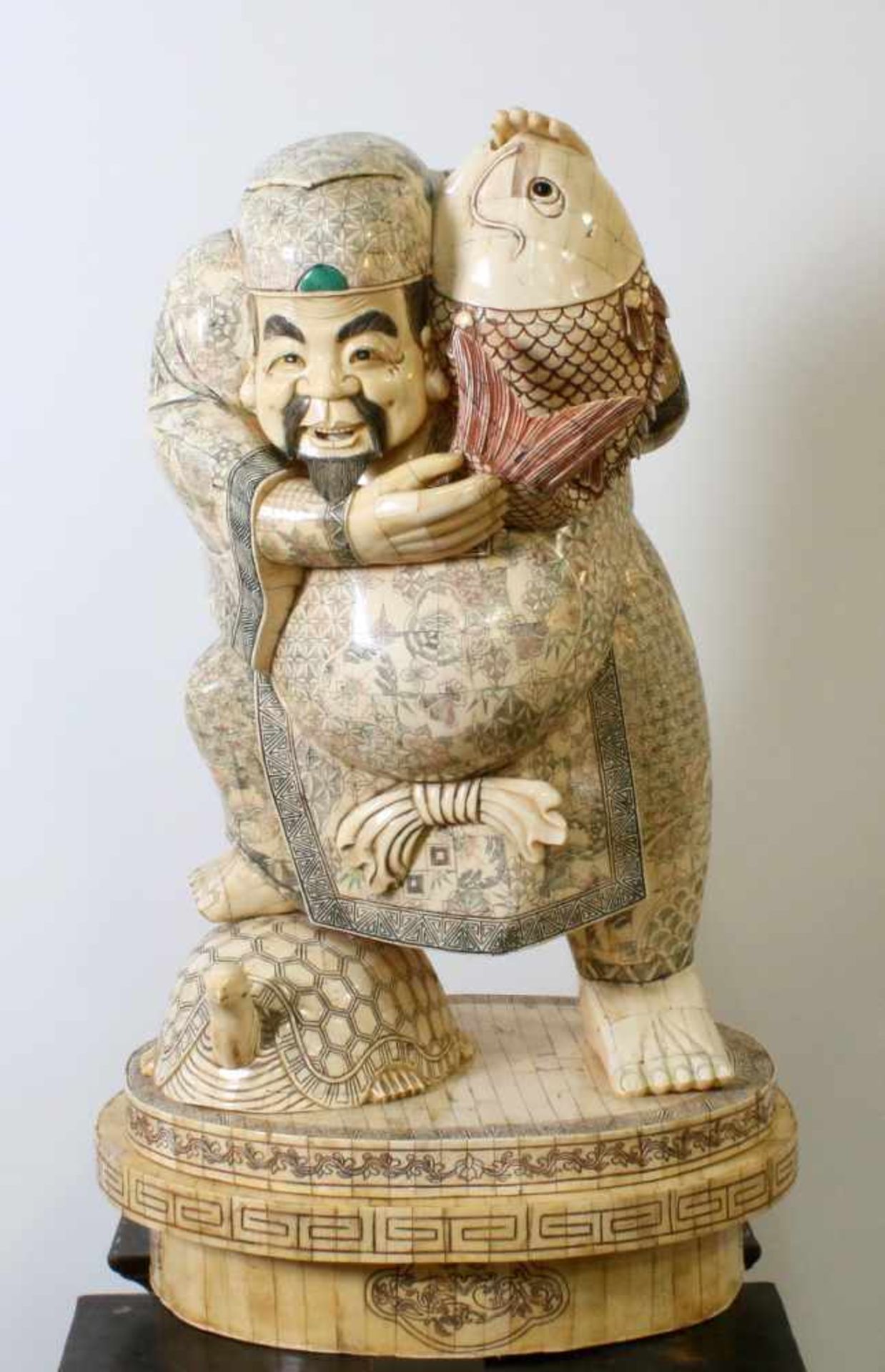 Große Skulptur - Jurojin - chinesischer, guter Geist Jurojin ist ein freundlicher Greis, der vor 800