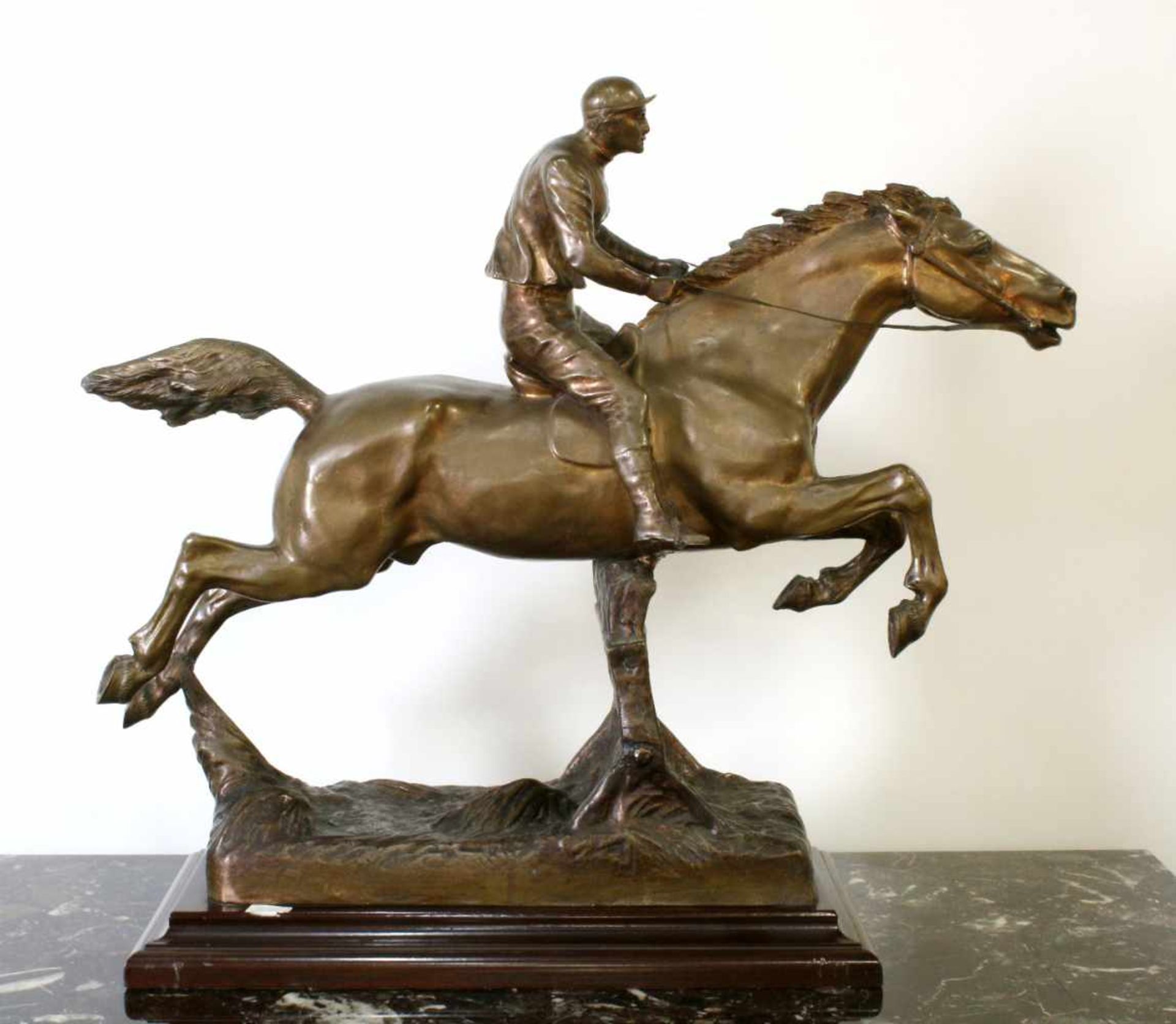 Bronzeskulptur "Jockey im Hürdenrennen" nach Isidor Jules Bonheur (1827-1901) Die Skulptur aus - Bild 4 aus 5