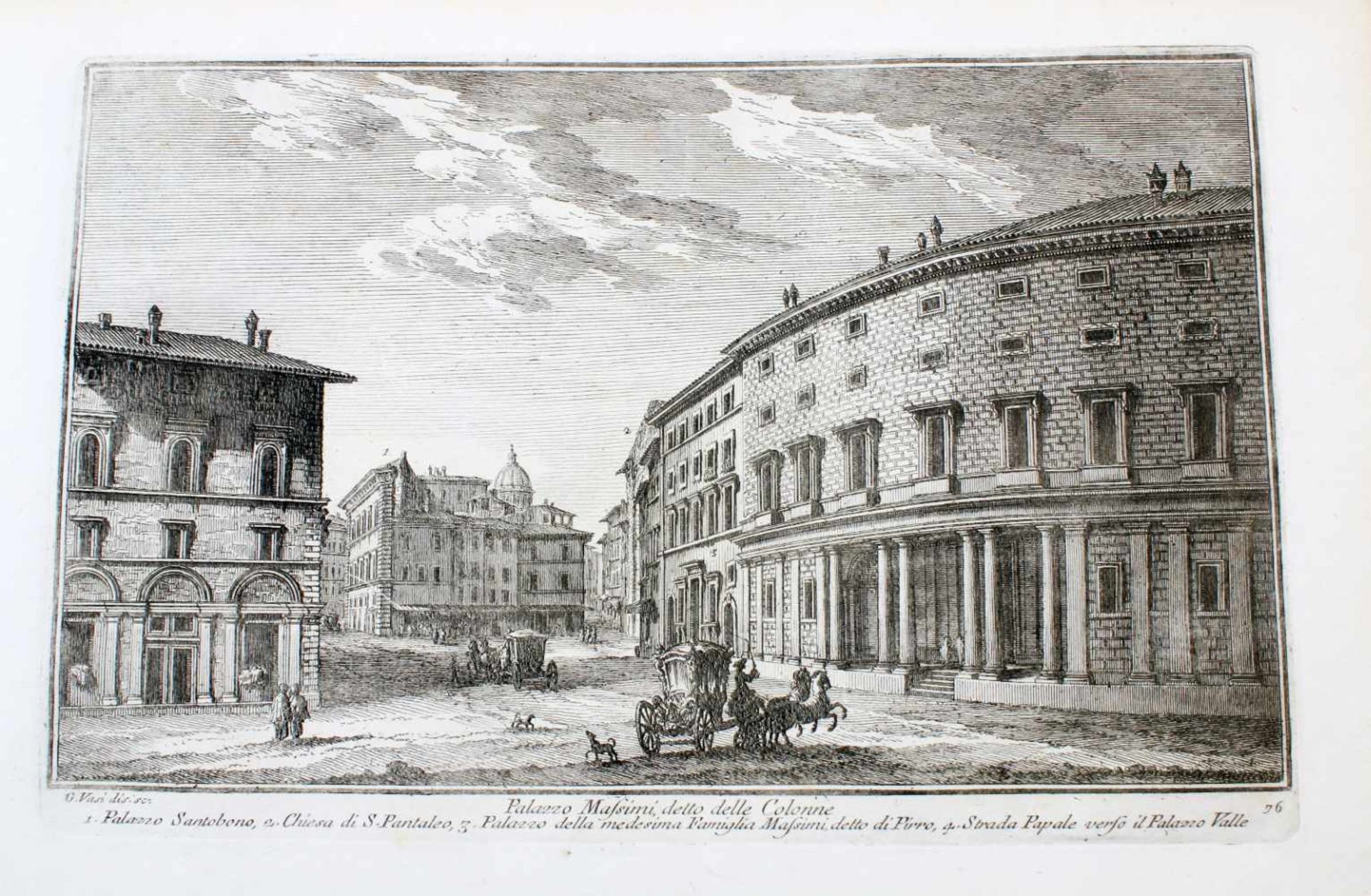 Roma - 64 Originalradierungen Ansichten von Rom - Giuseppe Vasi (1710 - 1782) Die Radierungen sind - Image 44 of 69