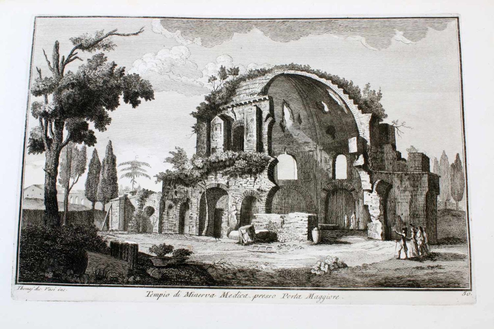 Roma - 64 Originalradierungen Ansichten von Rom - Giuseppe Vasi (1710 - 1782) Die Radierungen sind - Image 36 of 69