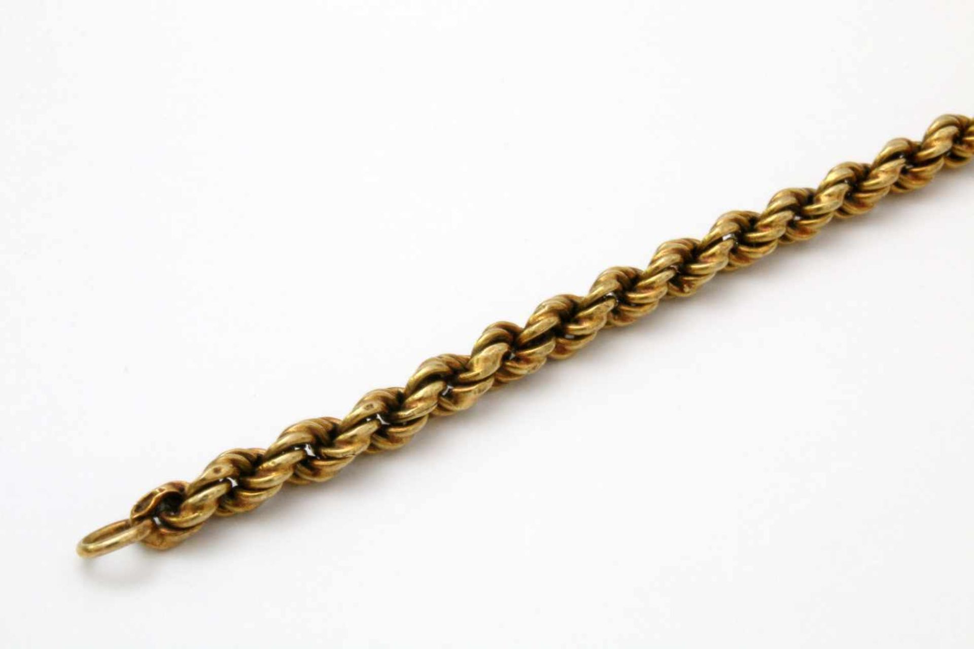 Gelbgold - Kordelarmband GG 585. Länge: 20 cm, Gewicht: 4,7 g. - Bild 2 aus 4