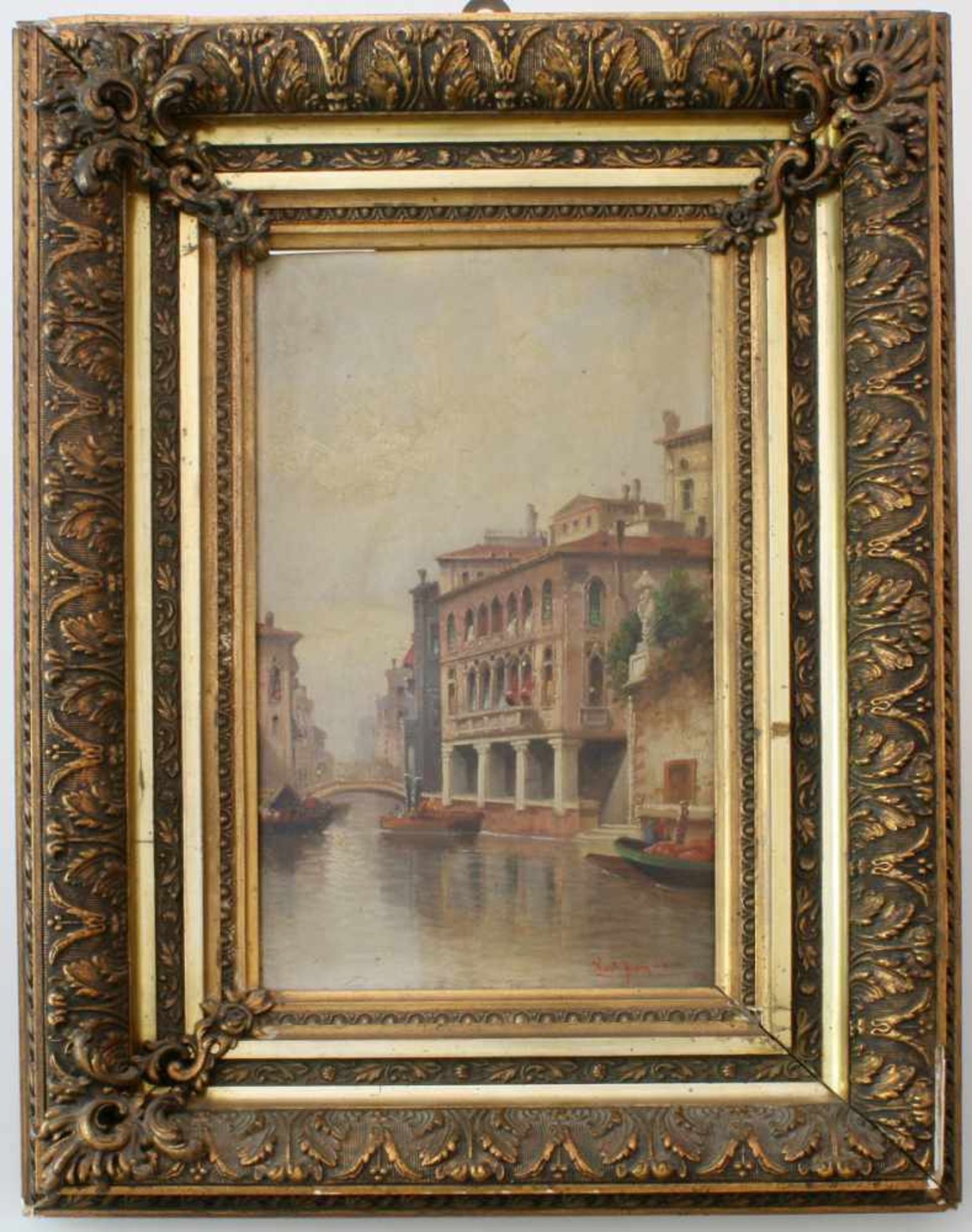 Venedig - Karl Kaufmann (1843-1902)Öl auf Holz, unten rechts signiert, Architekturlandschaft vom - Bild 2 aus 4