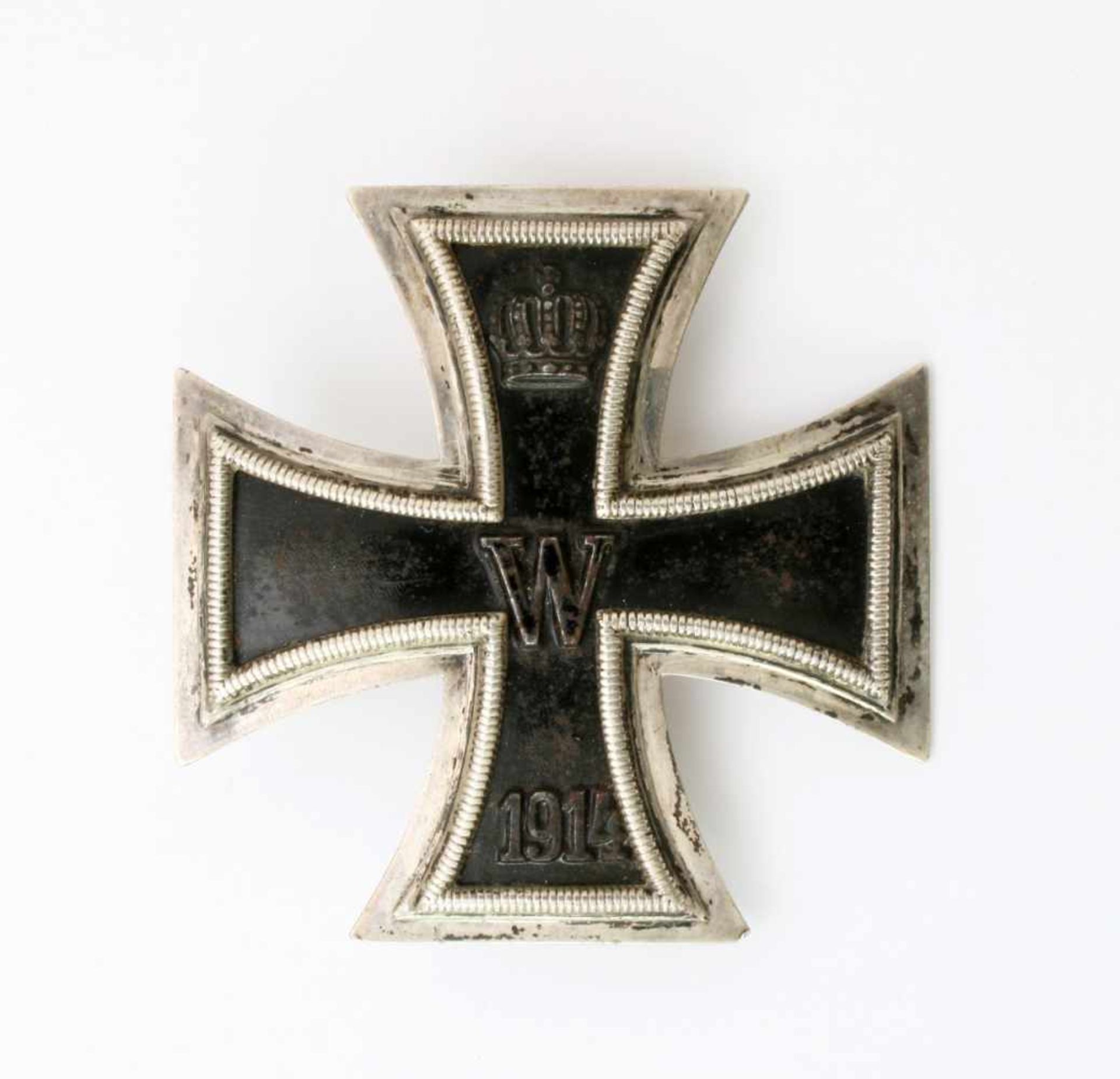 1. Weltkrieg - Eisernes Kreuz 1. Klasse 1914Gewölbte Ausführung, runde Nadel, Zarge gepunzt "D.R.G.