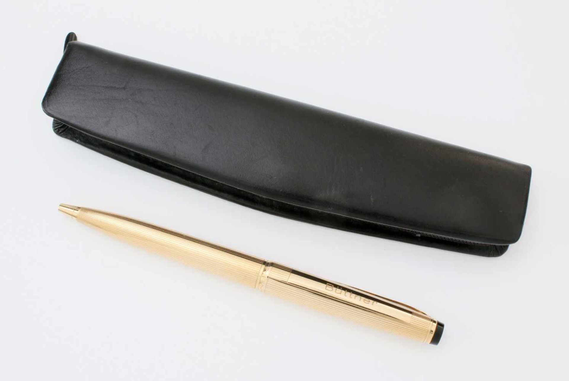 Goldener Kugelschreiber Montblanc Nr. 98Keine Gebrauchsspuren, Mine fehlt, seitlich signiert "