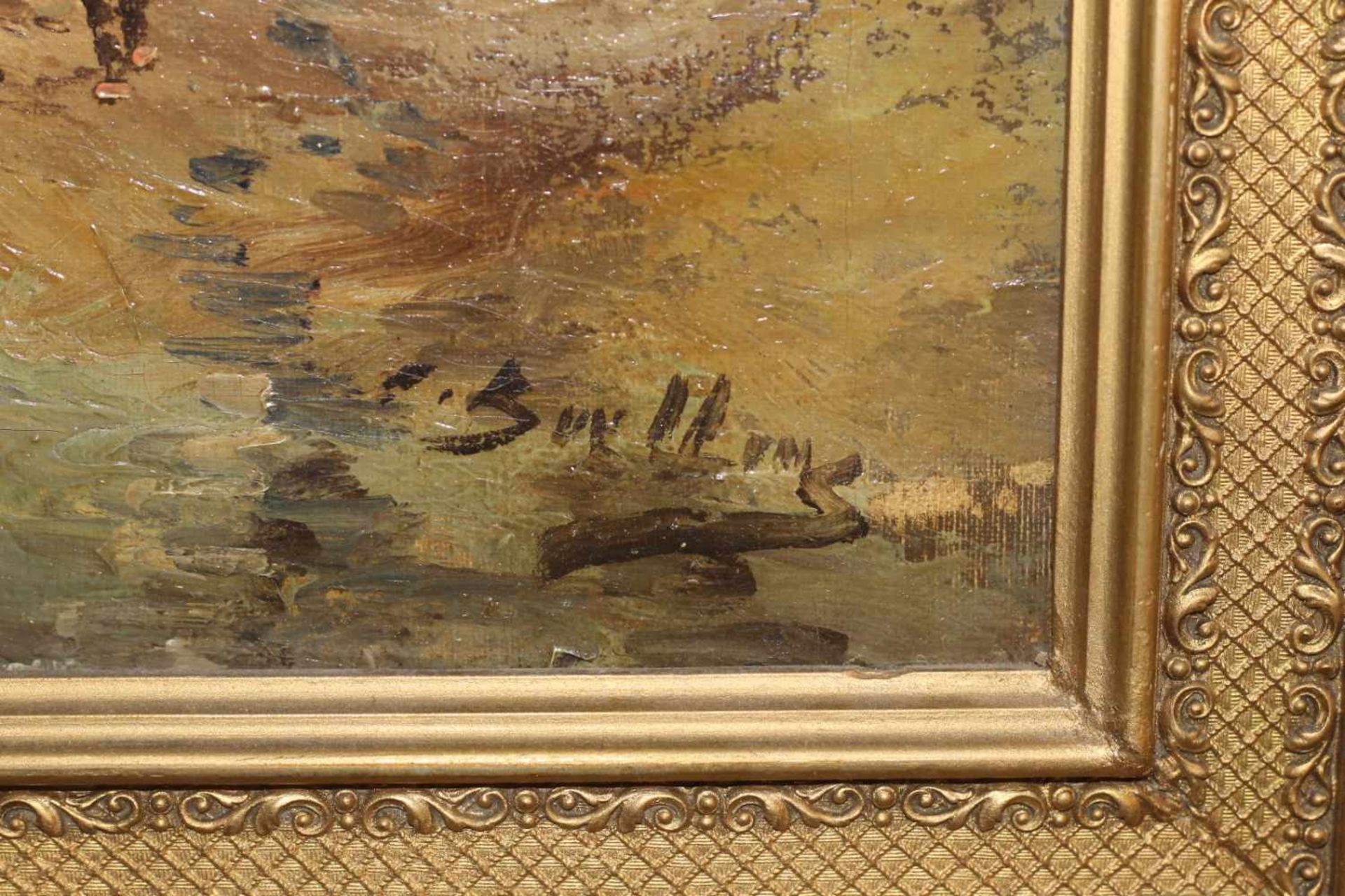 2 impressionistische Gemälde - Bauernhöfe um 1910Beide Gemälde Öl auf Leinwand, vom selben Maler, - Bild 5 aus 9