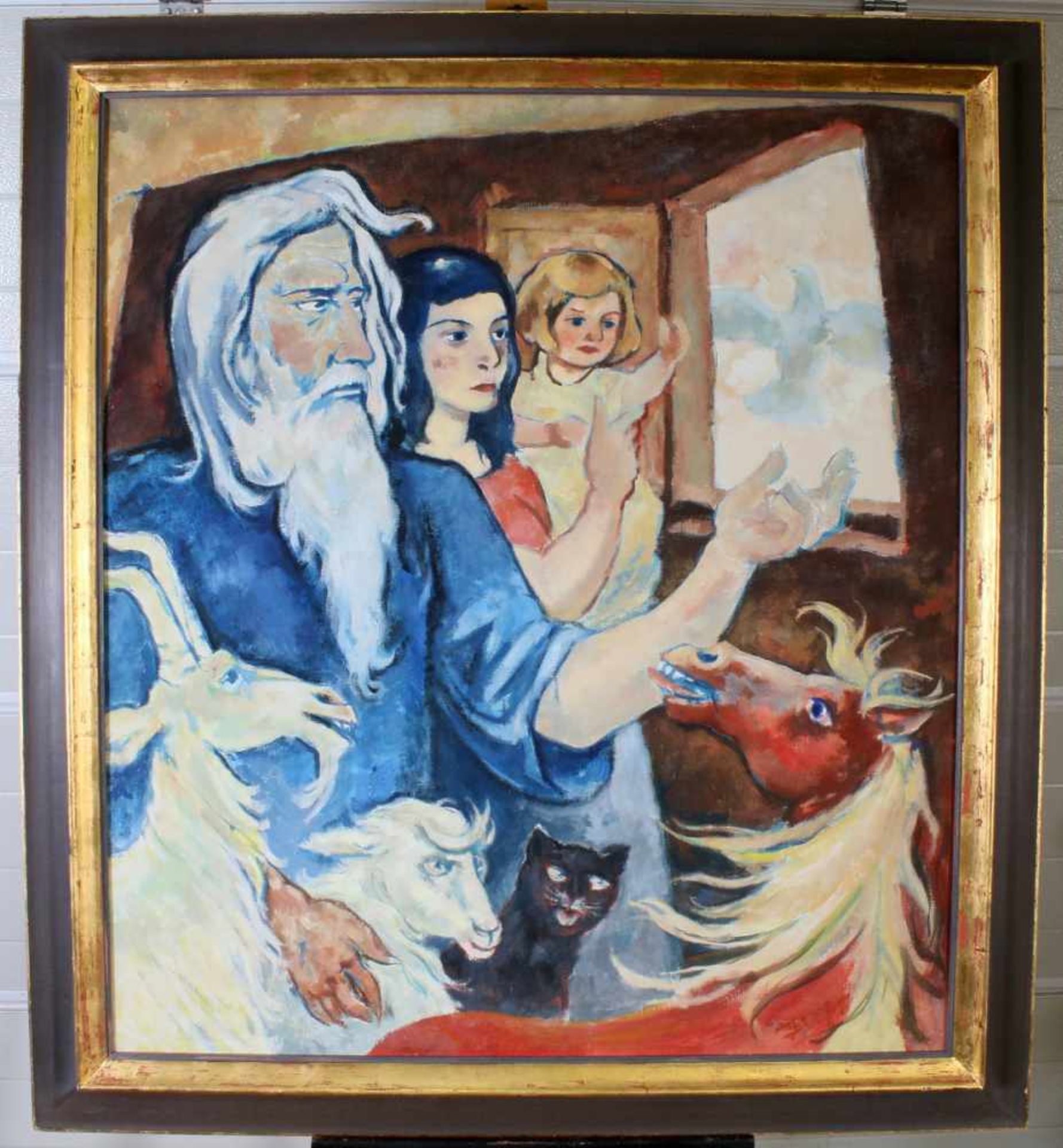 "Arche Noah" - Otto Schubert (1892-1970)Öl auf Leinwand, unsigniert, Noah blick mit Frau, Kind und - Bild 2 aus 2