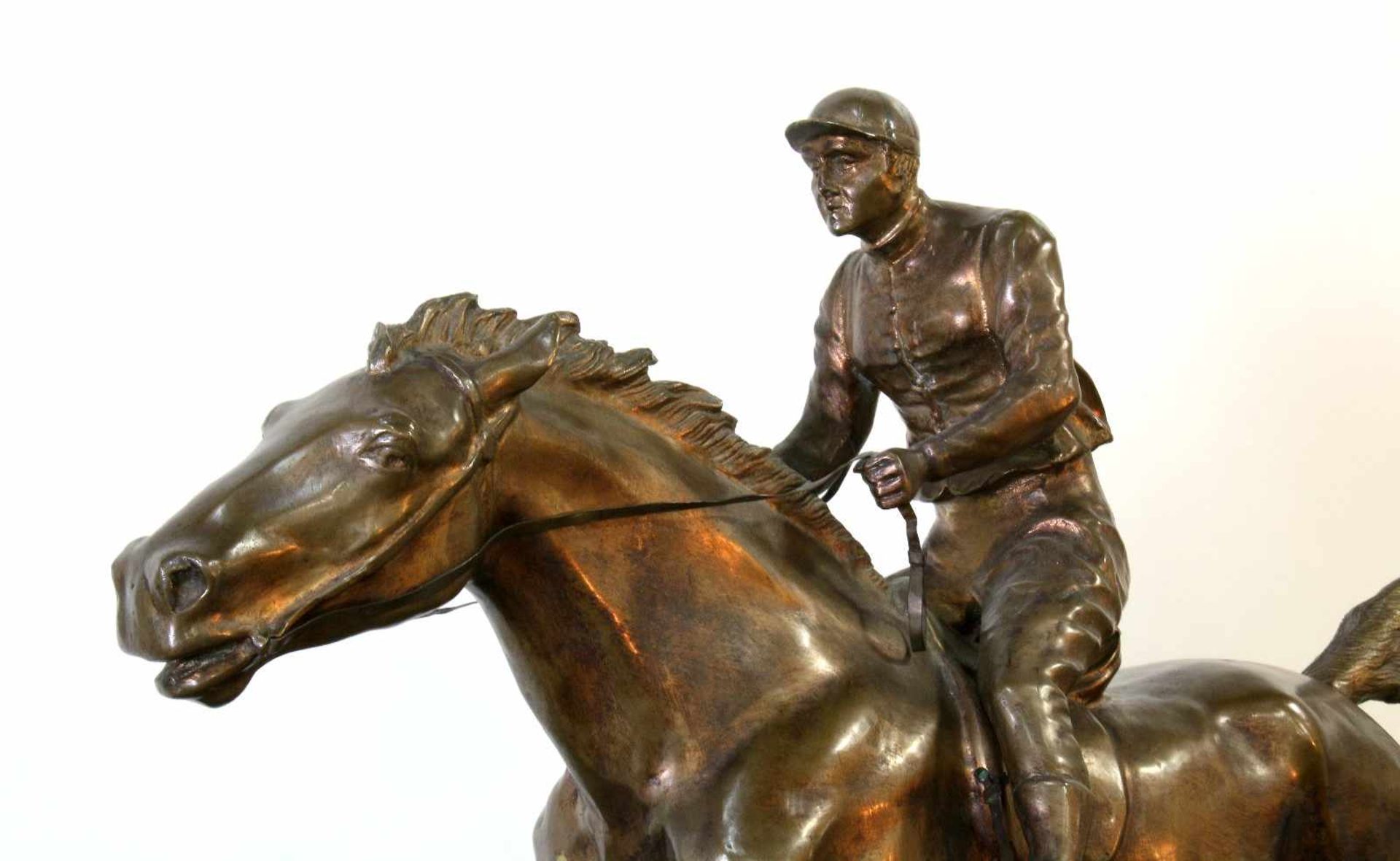 Bronzeskulptur "Jockey im Hürdenrennen" nach Isidor Jules Bonheur (1827-1901)Die Skulptur aus Bronze - Bild 3 aus 5