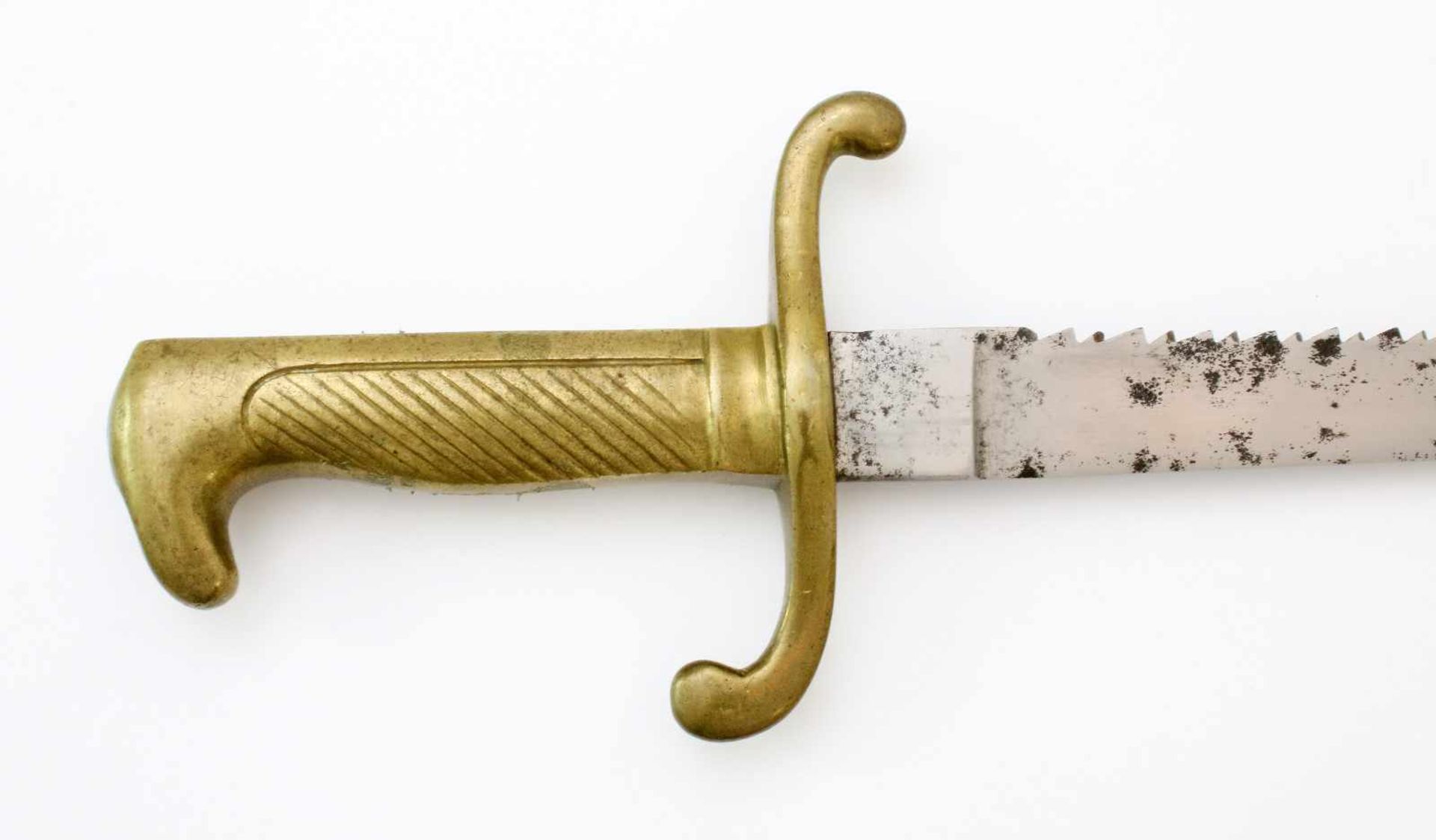 Mitte 19. Jahrhundert - Faschinenmesser mit SägerückenKlinge mit Sägerücken, gerillter - Bild 3 aus 4
