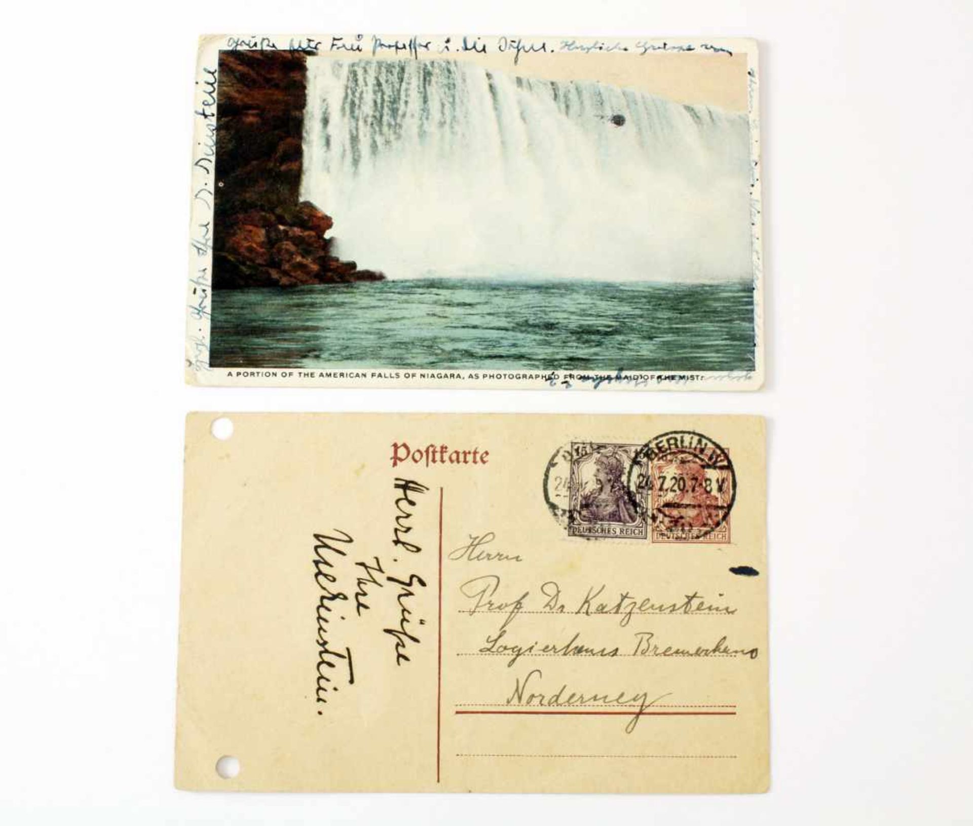Albert Einstein - handgeschriebene Postkarte an Professor Dr. KatzensteinAlbert Einstein 1879 -