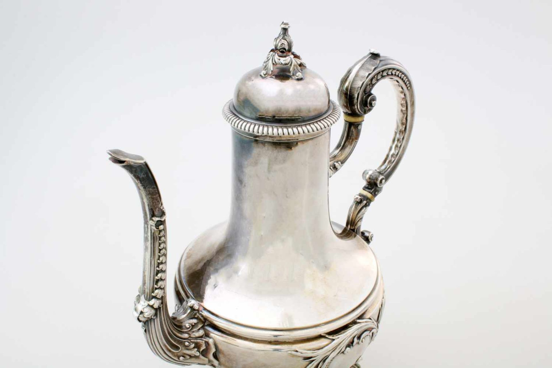 Silberne Kaffeekanne - Flamand & Fils, Frankreich nach 1838Silberne Garantie- und Feingehaltspunze - Bild 3 aus 4