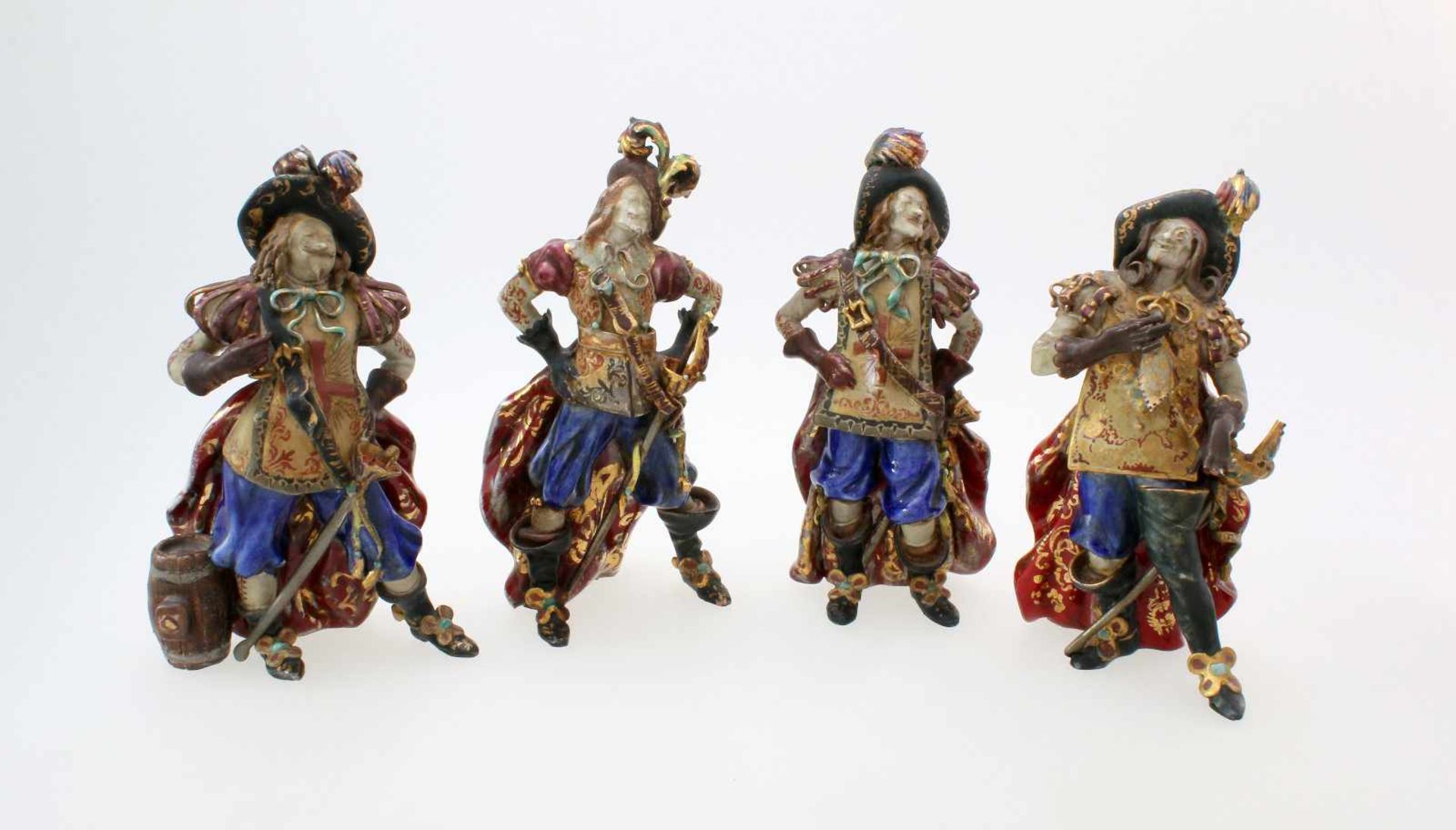 Keramikfiguren - "Die 4 Musketiere" - Eugenio Pattarino (1885-1971)Keramik nach dem Entwurf des