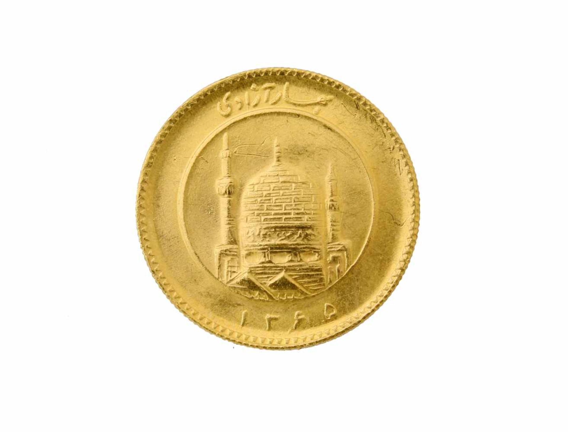 Goldmünze 1 Pahlavi - Persien 1945Vorzüglich erhalten, 900er, 8,1 g., arabisches Jahr 1365 = 1945.