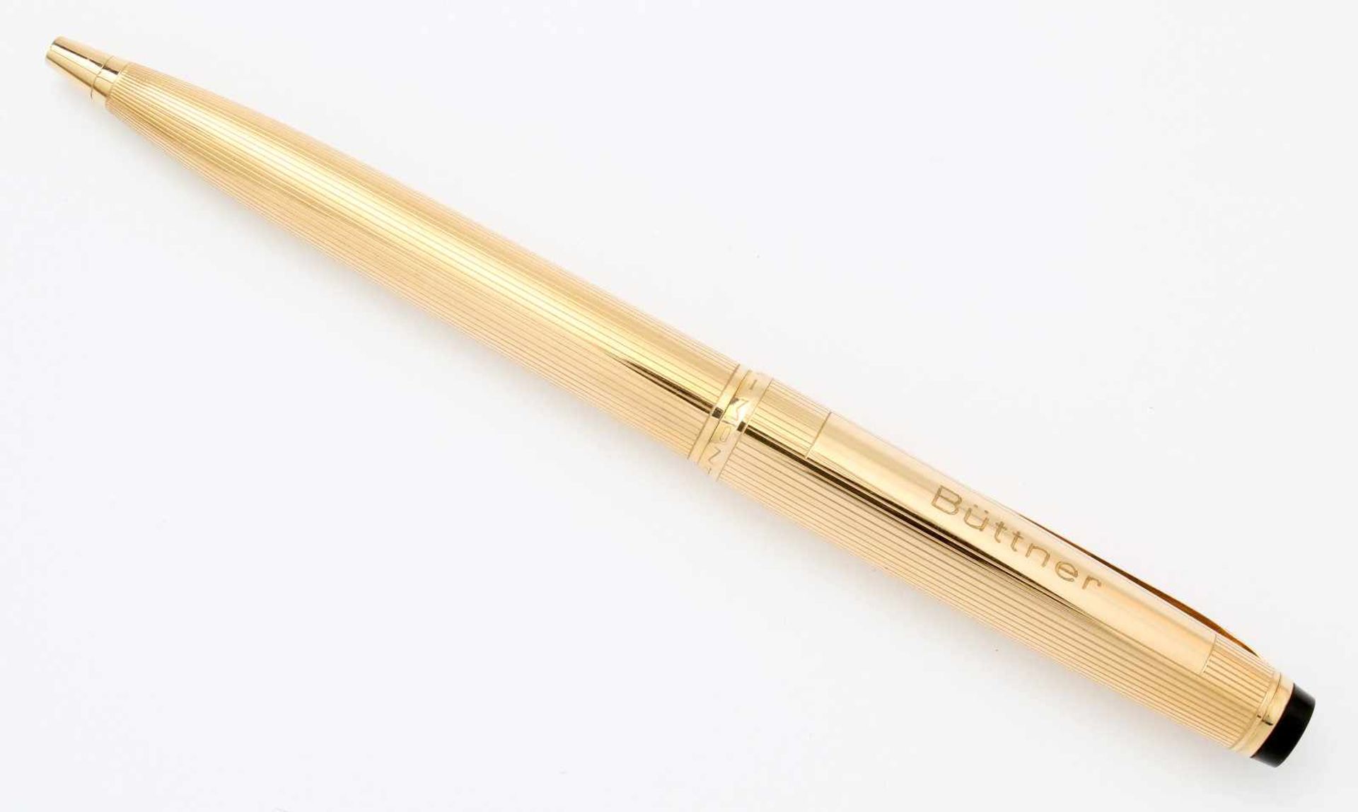 Goldener Kugelschreiber Montblanc Nr. 98Keine Gebrauchsspuren, Mine fehlt, seitlich signiert " - Bild 4 aus 6