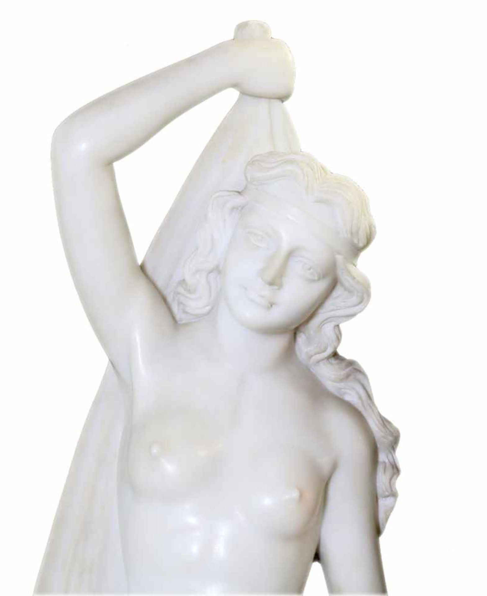 Große Marmorfigur - "Allegorie des Sommers"Weiblicher Halbakt aus weißem Carrara Marmor. In der - Bild 2 aus 5