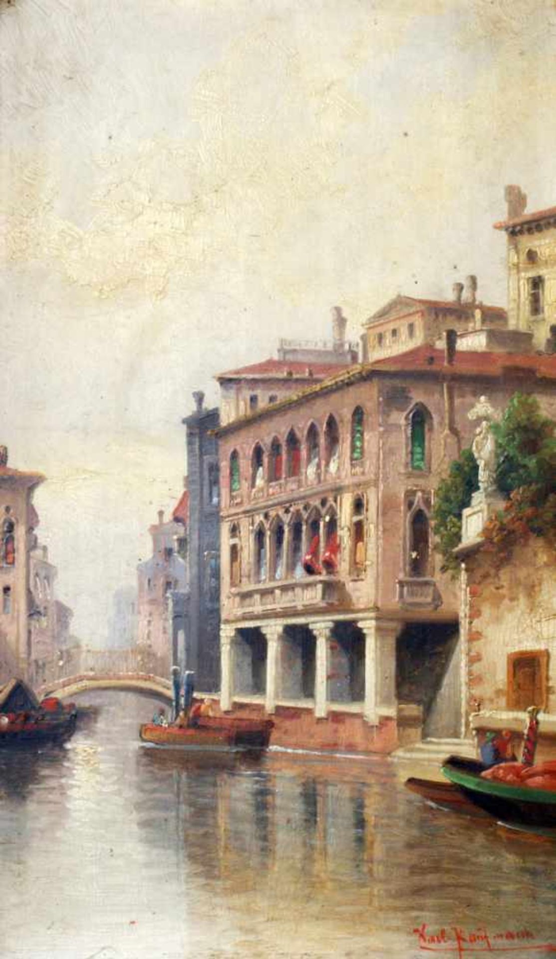 Venedig - Karl Kaufmann (1843-1902)Öl auf Holz, unten rechts signiert, Architekturlandschaft vom