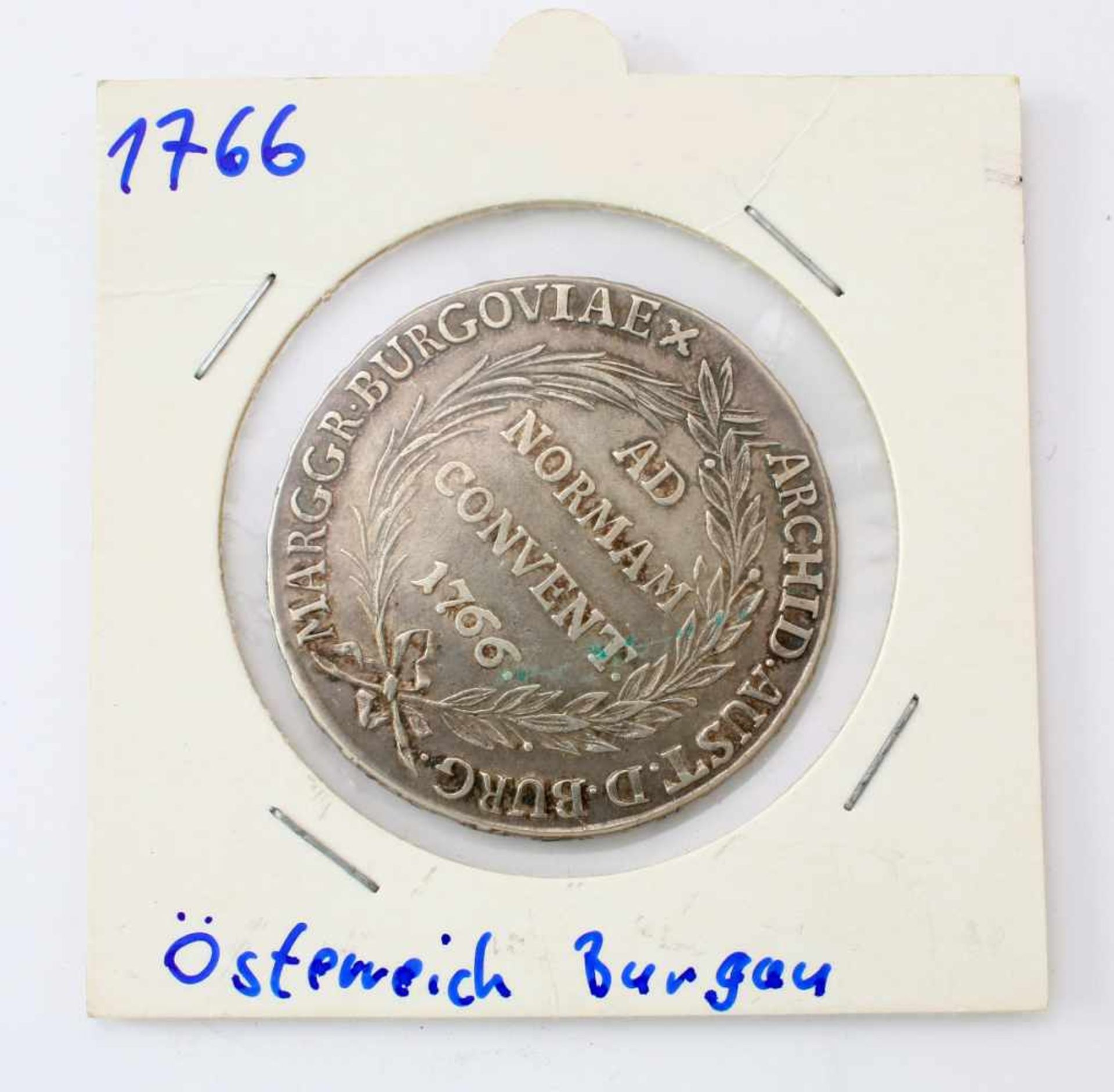 Konventionstaler 1766 "Maria Theresia"Silbermünze, Ø 40 mm, Prägestätte Günzburg, vorzüglich