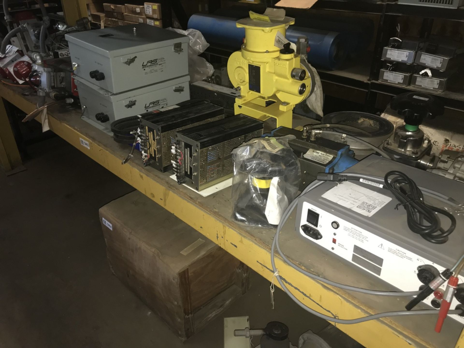 Contents of Shelf including Valves and Actuators, Control Boxes, Power Supplies, Pumps and
