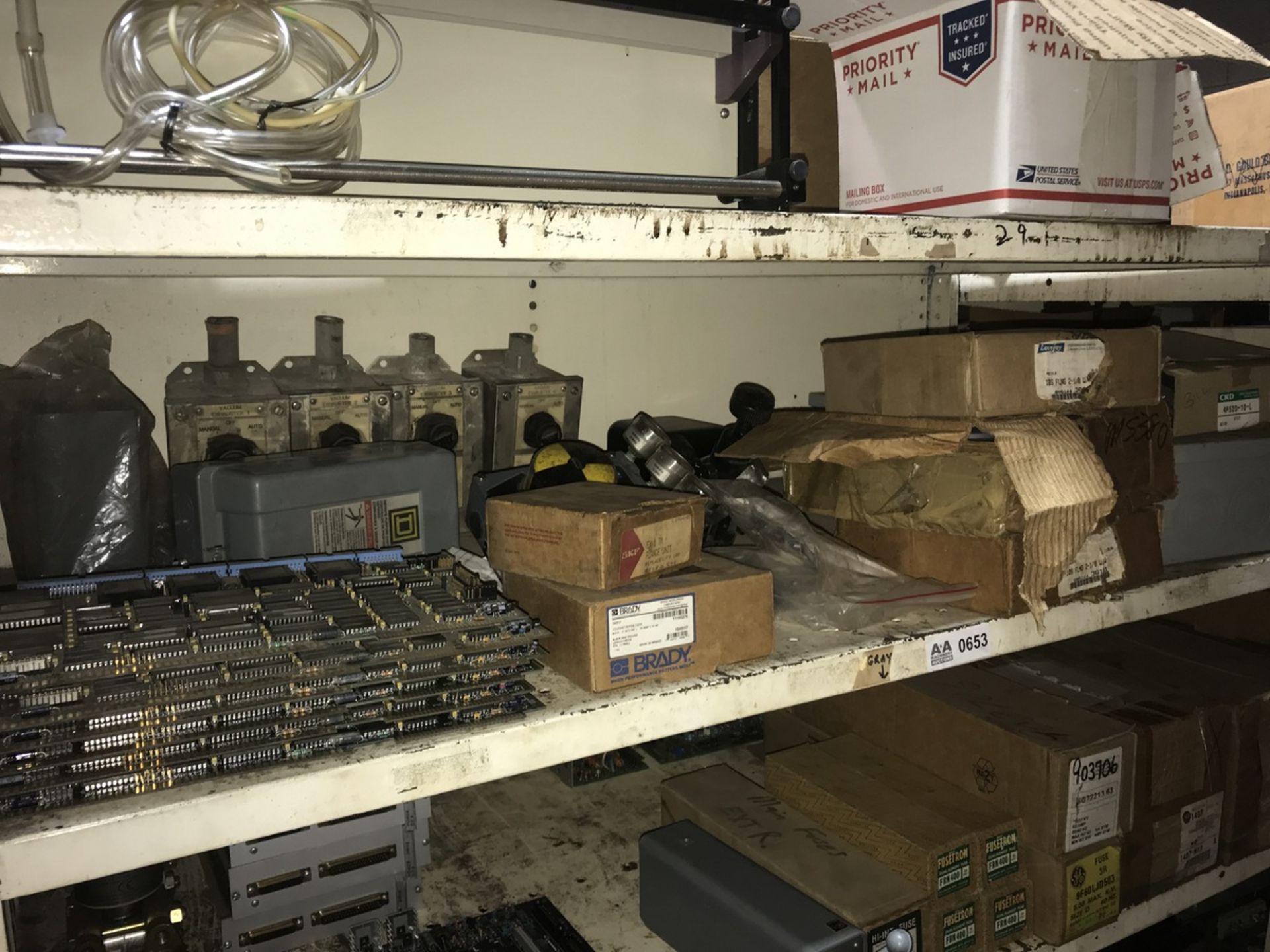 Contents of Shelf including switches, couplings, enclosures, boards, pneu positioner