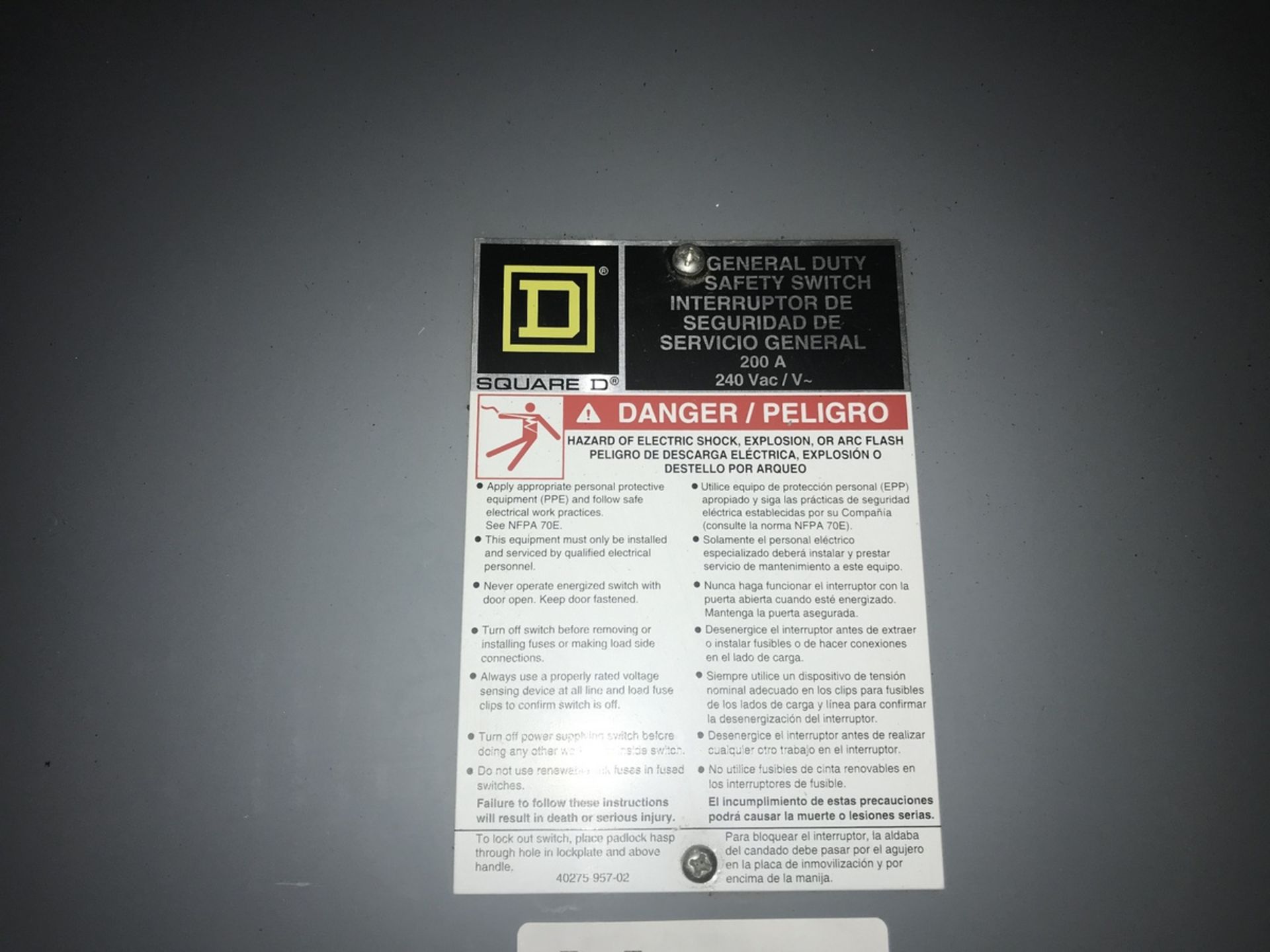 Square D 200A Safety Switch - Image 3 of 3