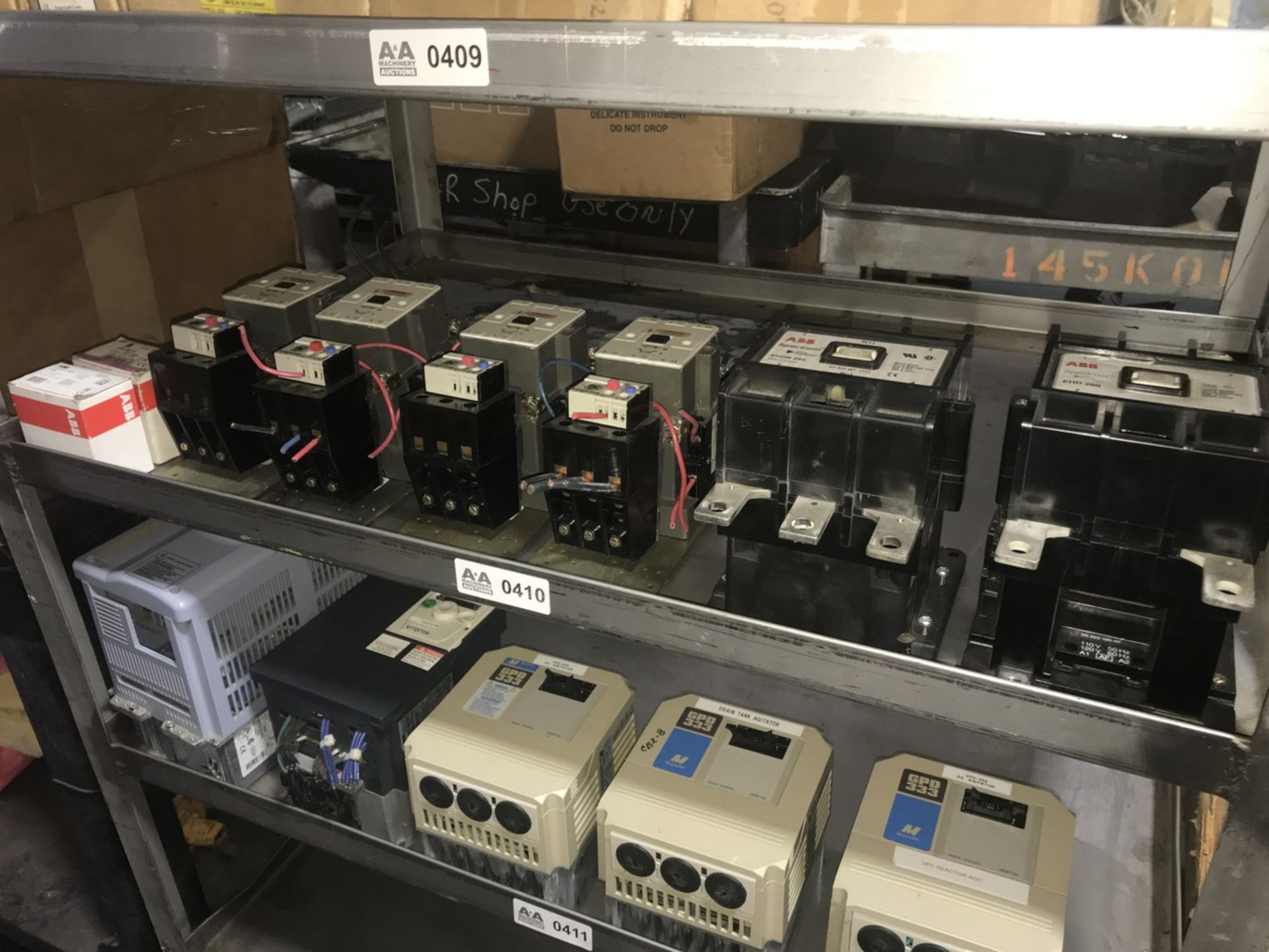 Contents of Shelf including Drives and Circuit Breakers
