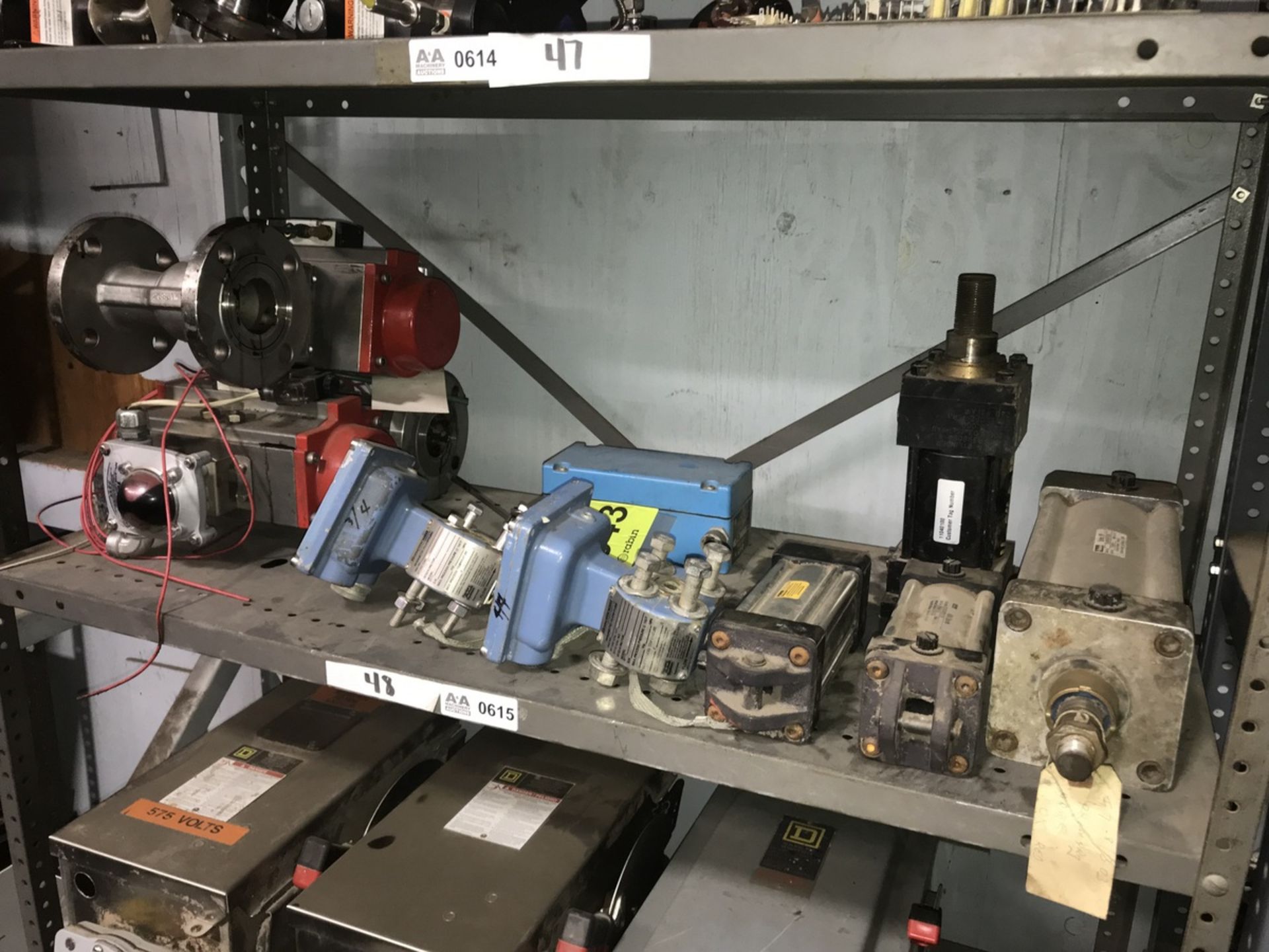 Contents of Shelf including transmitters, pneu actuators, SS actuated valves