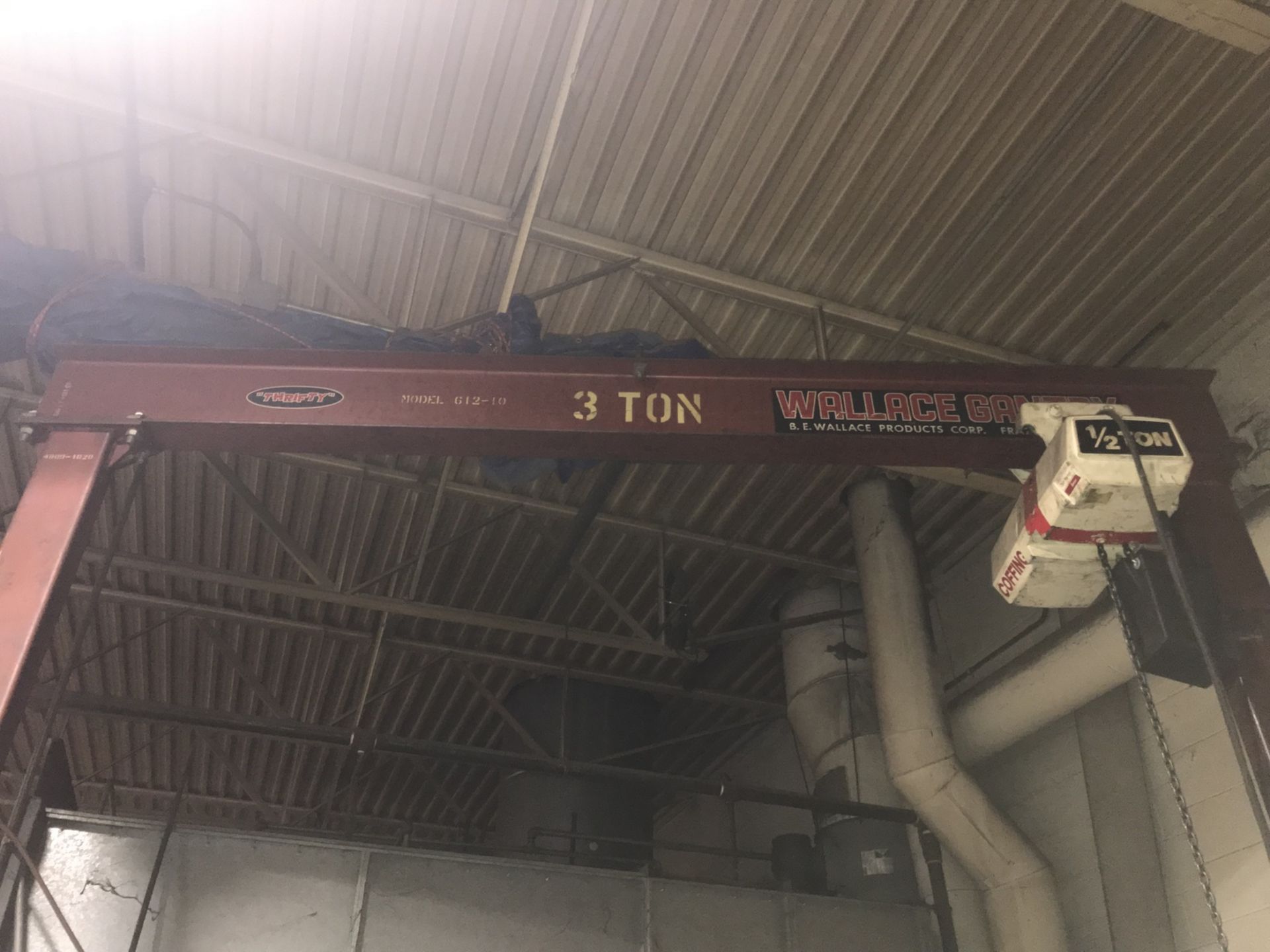 B.E. Wallace Thrifty Mdl. 612-10 Portable Gantry Crane, Adjustable Height, 3-Ton Capacity with - Image 2 of 4