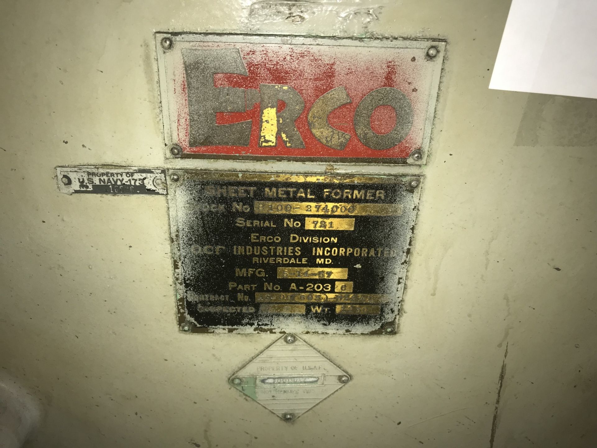 Erco Sheet Metal Former (This Lot is located at 201 Dean Sievers Place, Morrisville, PA) - Image 3 of 3