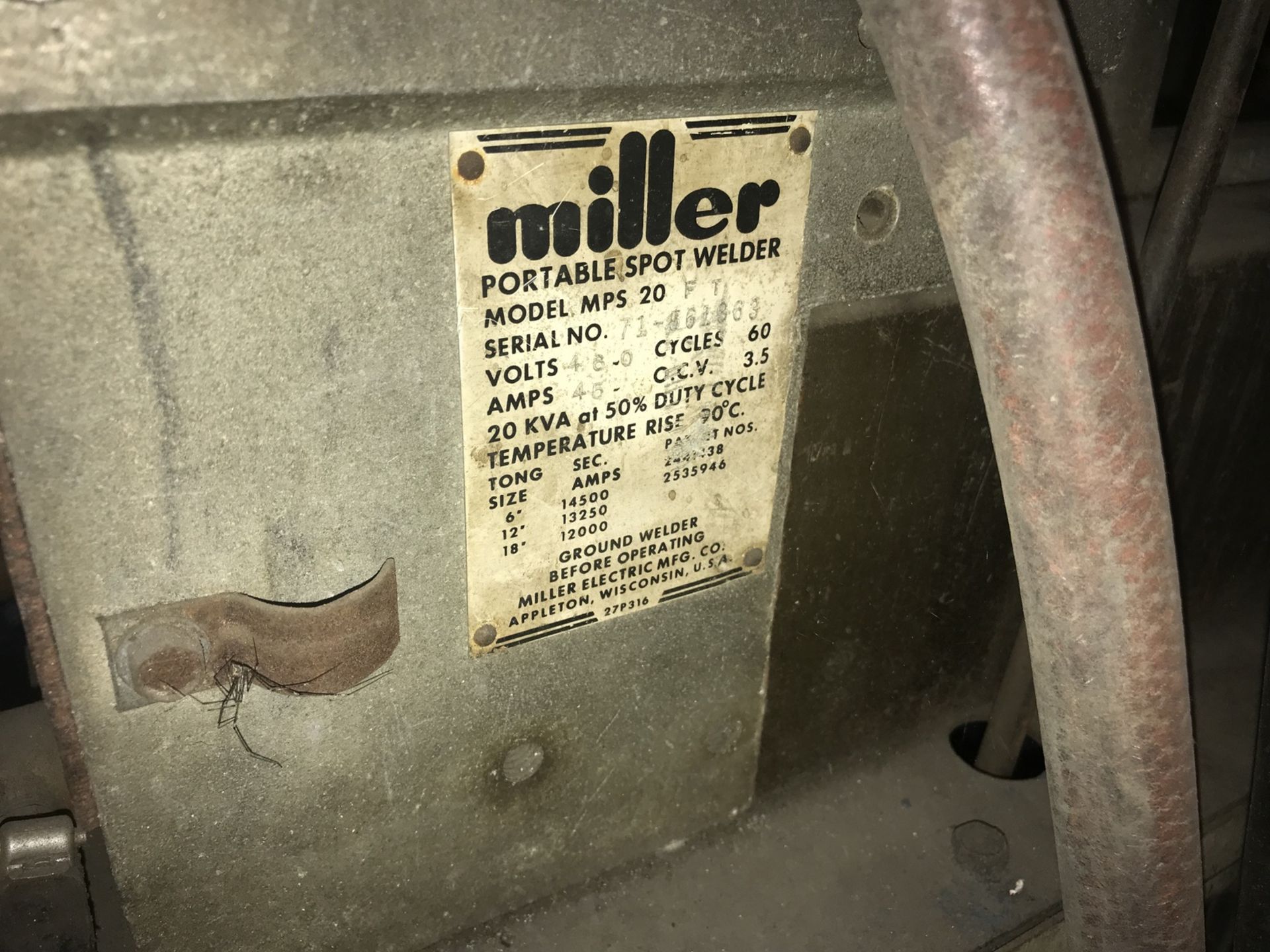 Miller Mdl. MPS 20FT Portable Spot Welder (This Lot is located at 420 Station Road, Quakertown, PA) - Image 3 of 3