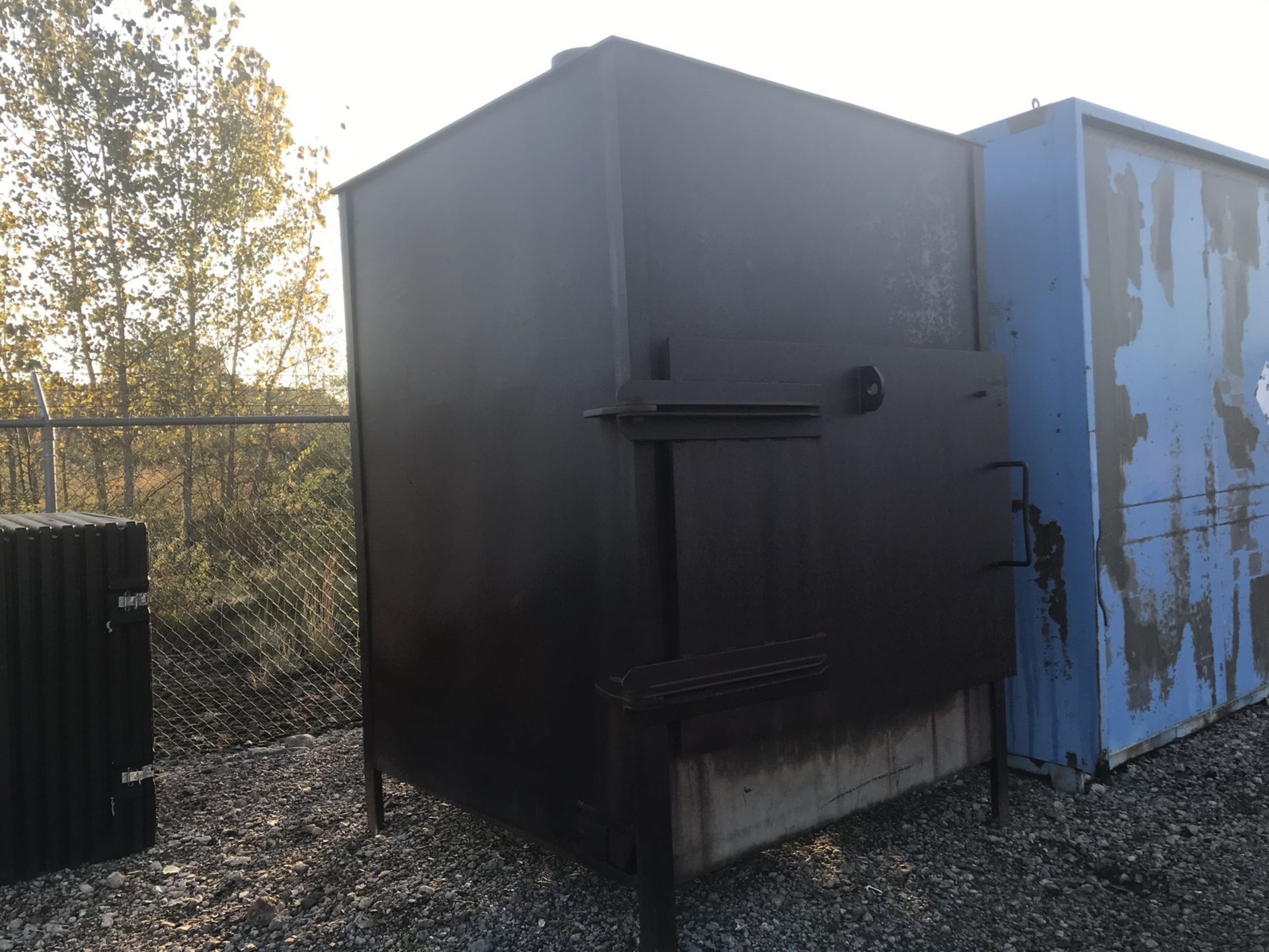 Custom Made Incinerator, Exterior Dimensions 74" x 74" x 108"T, Door Opening 59-1/2" x 42" (This Lot