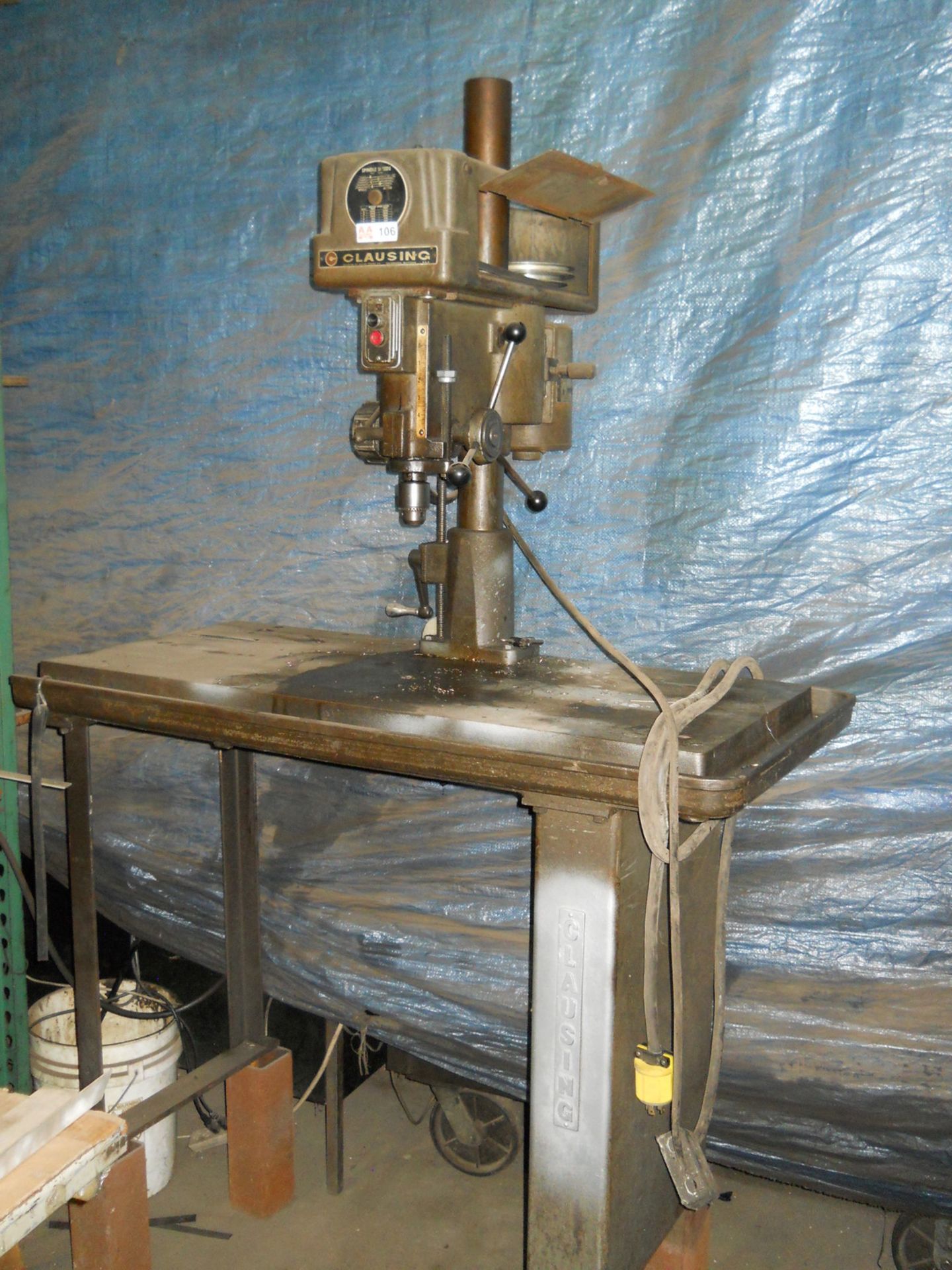 Clausing Mdl. 1655 Drill Press, Bench Mounted, with 48" x 25" x 35" Table, and 3/4Hp Motor, 1,140 - Image 3 of 3