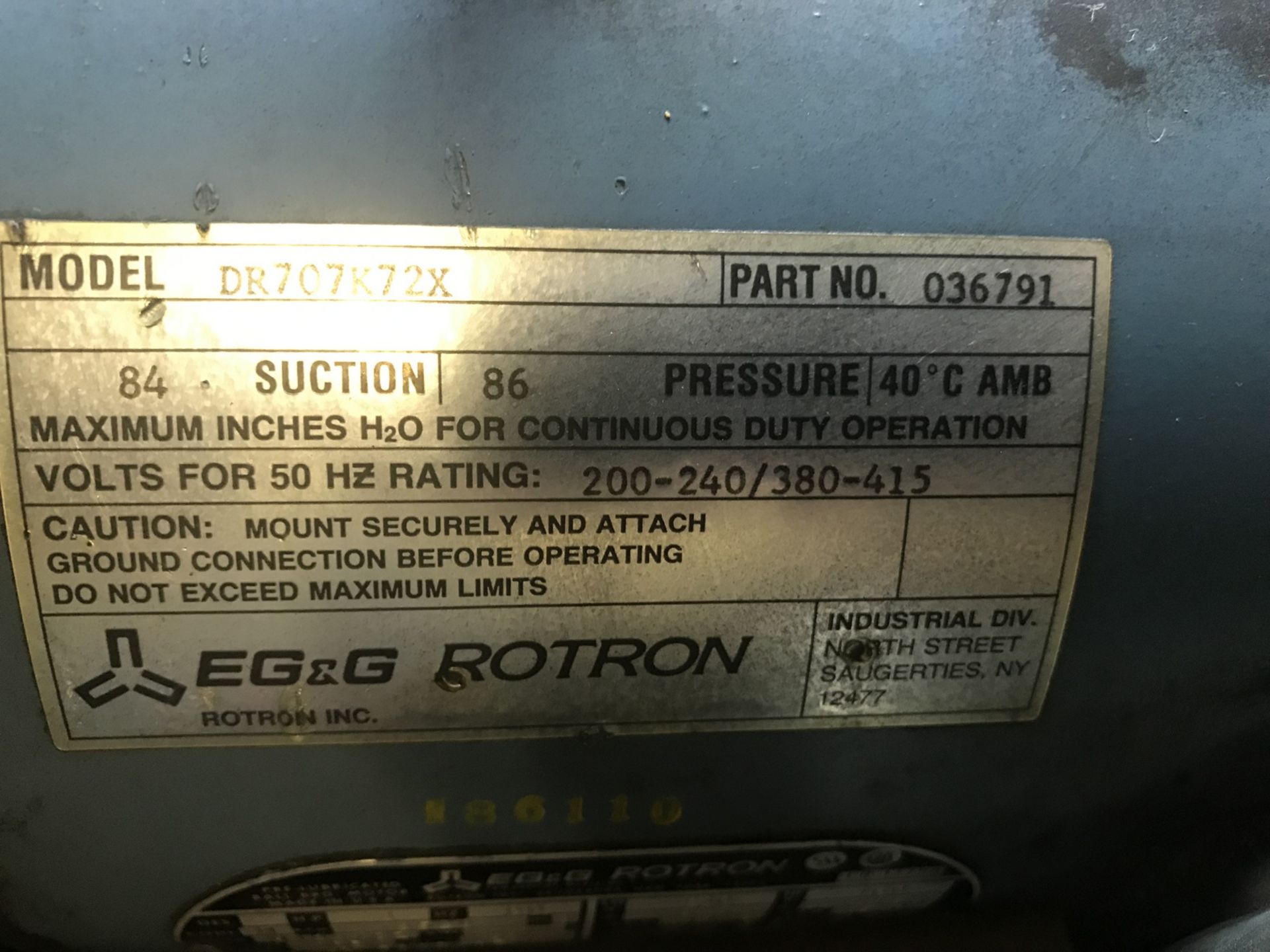 Skid with (1) New Weg Blower and (2) Used Blowers (Located at 8300 National Highway, Pennsauken, - Image 5 of 5