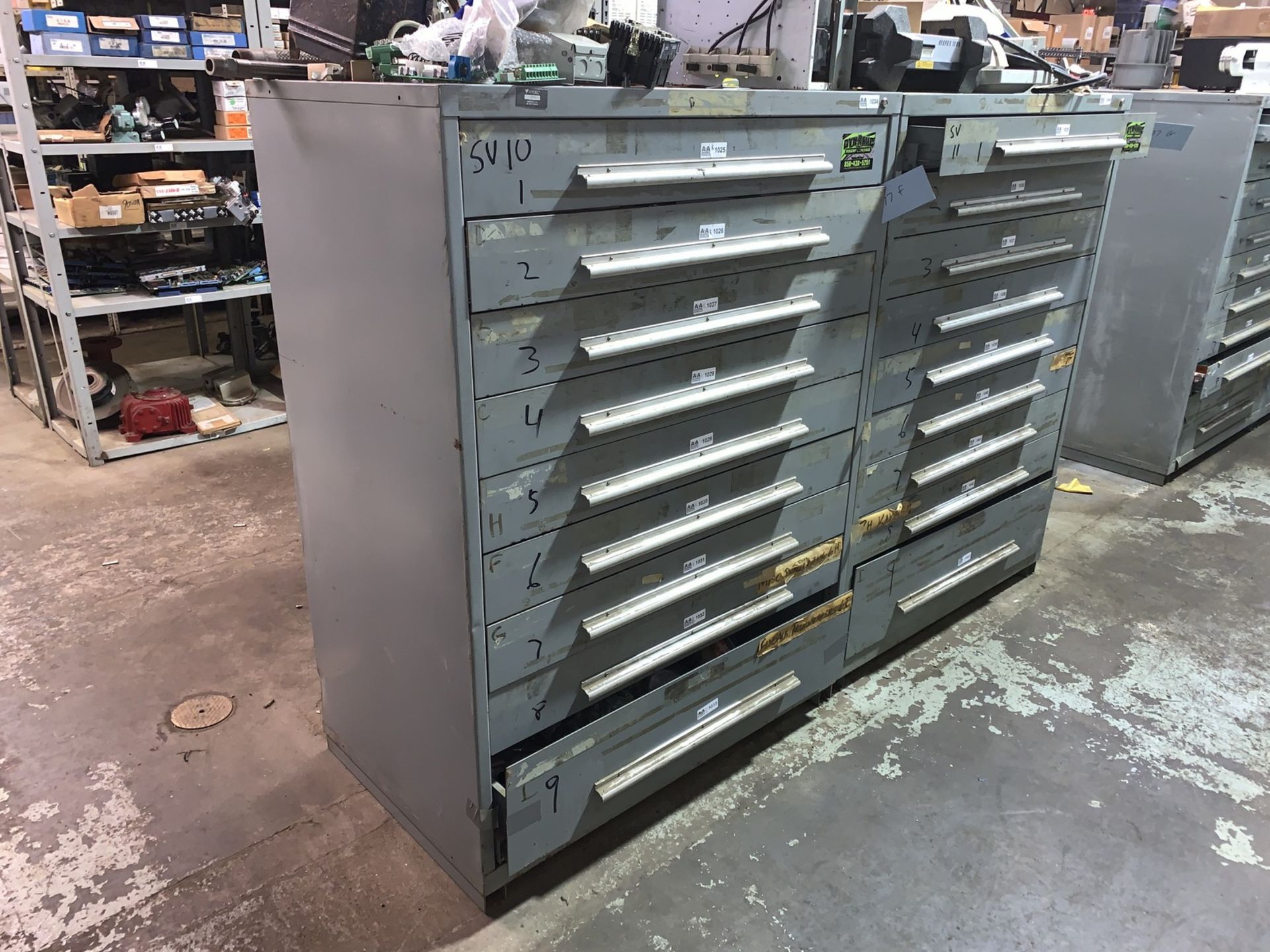 Modular 9-Drawer Cabinet with Contents (Located at 8300 National Highway, Pennsauken, NJ)