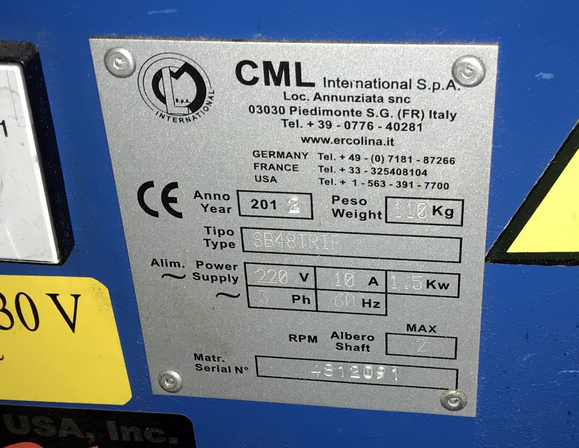 2012 - Ercolina Mdl. SB48TRIF Super Bender, Tube Capacities 1/4" to 2", Pipe Max 1-1/2" Sch. 40, - Image 9 of 9