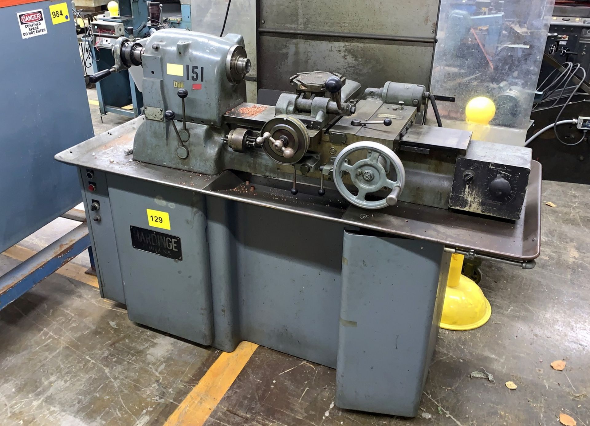 Hardinge Mdl. HCR Precision Lathe, 12" Diameter Swing, 34" Dovetail Bed, Carriage with Turret,