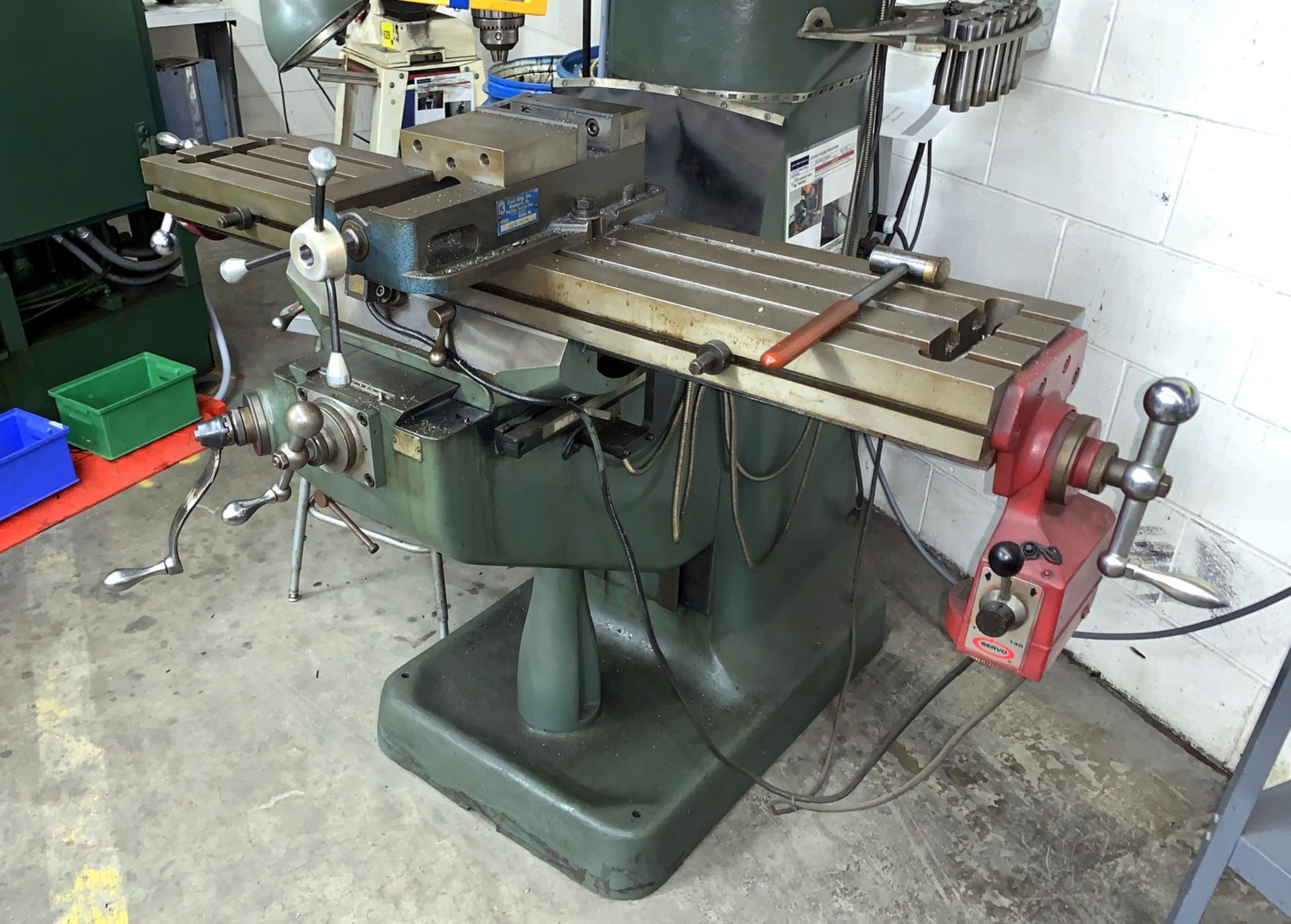 Bridgeport Vertical Milling Machine, Knee Type, 2Hp, 9" x 48" T-Slot Table with Power Cross Feed, - Image 6 of 11