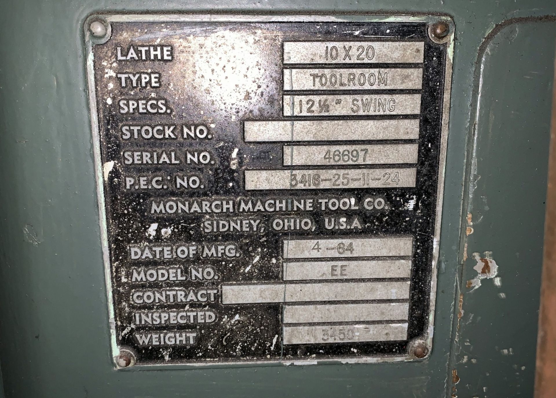 Monarch Mdl. EE Toolroom Lathe, 12-1/2" Diameter Swing, 20" Between Centers, 1-1/2" Hole through - Image 13 of 13