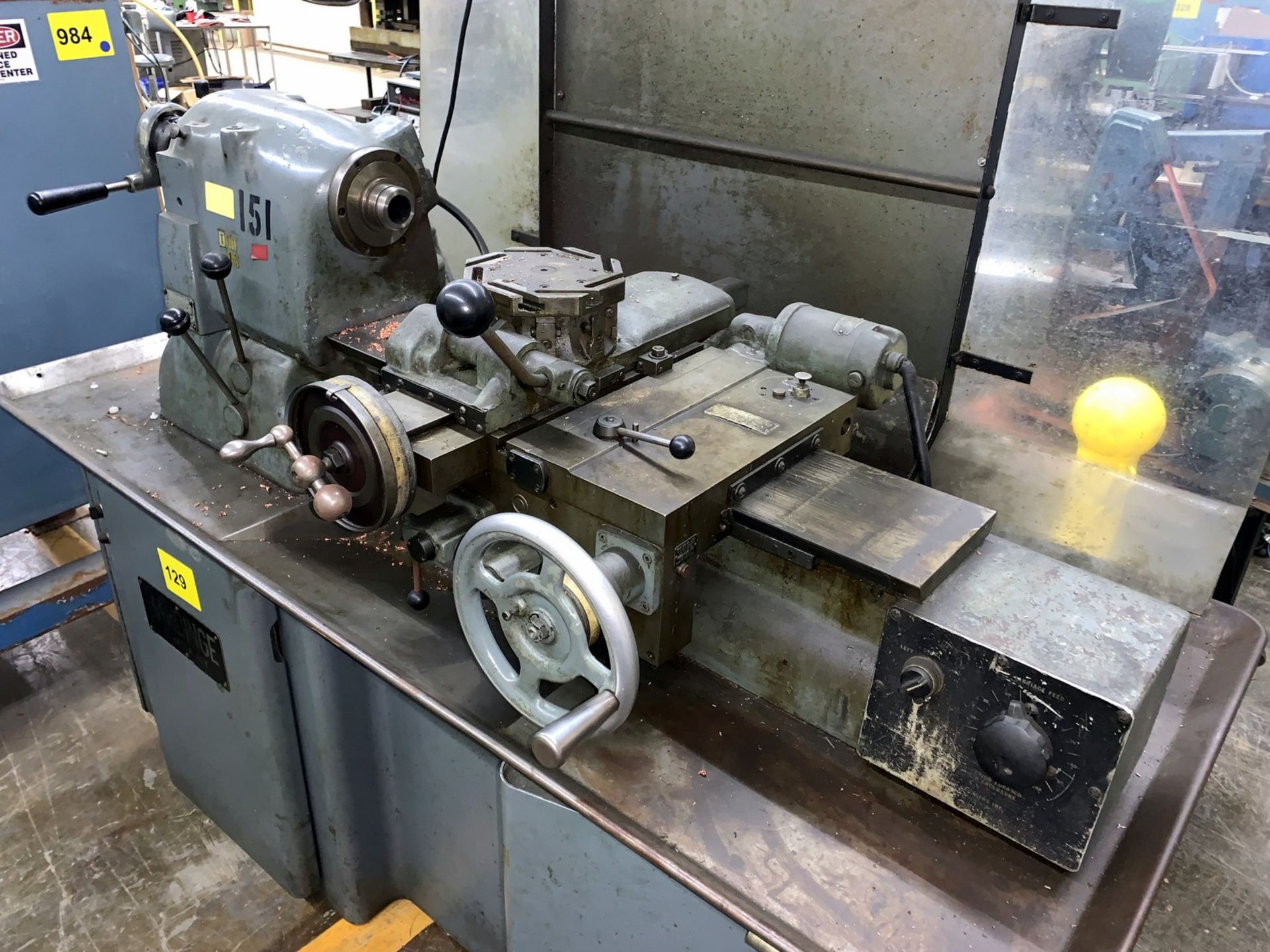 Hardinge Mdl. HCR Precision Lathe, 12" Diameter Swing, 34" Dovetail Bed, Carriage with Turret, - Image 3 of 6
