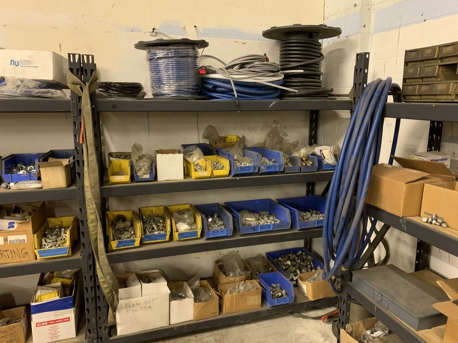 Contents of Shelving in Electrical and Plumbing Storage Area including Disconnects, Pipe Fittings, - Image 15 of 21