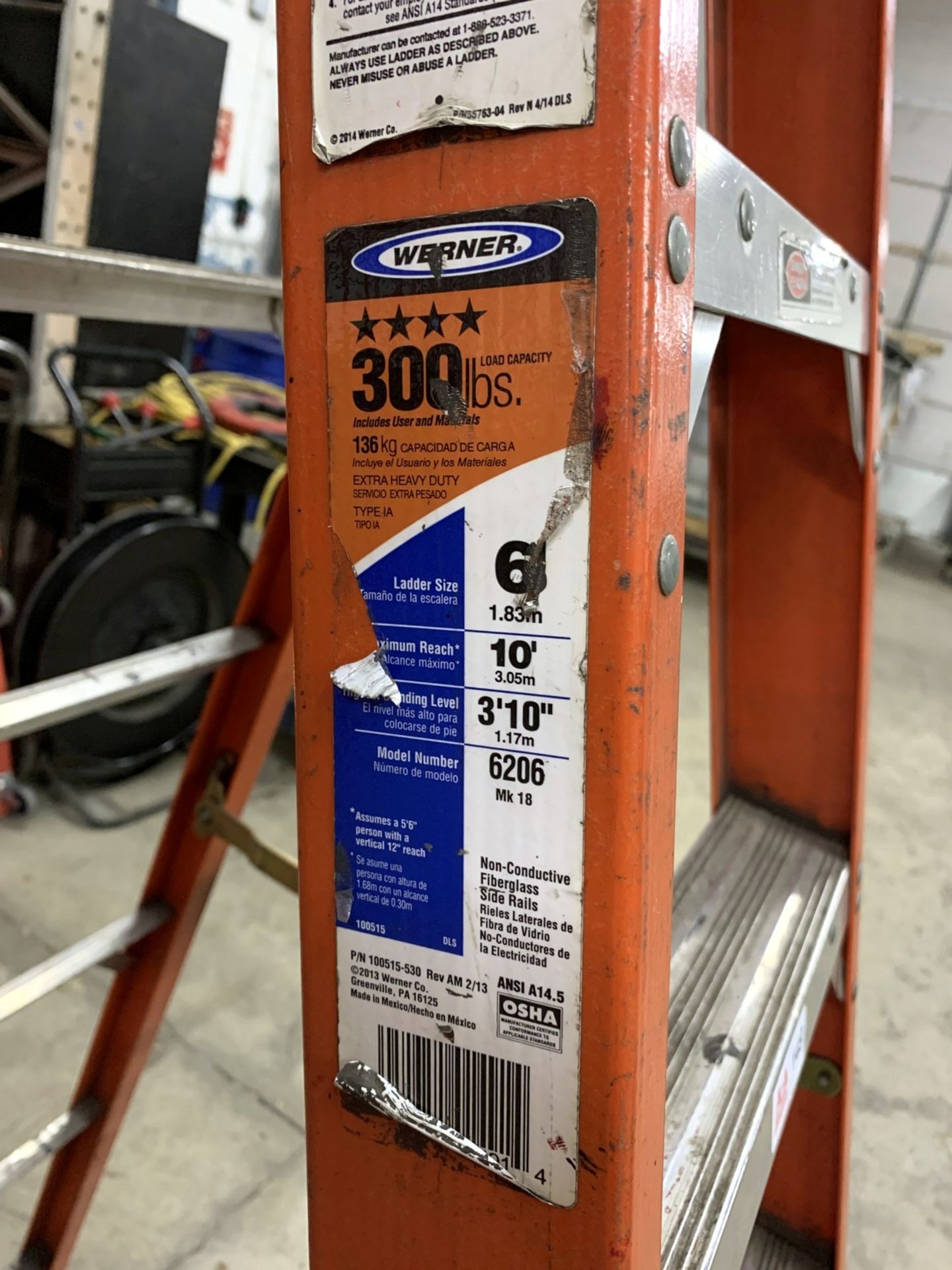 Werner 6' Fiberglass Step Ladder, 300Lb Capacity (All Items MUST be Removed by Thursday, December - Image 3 of 3