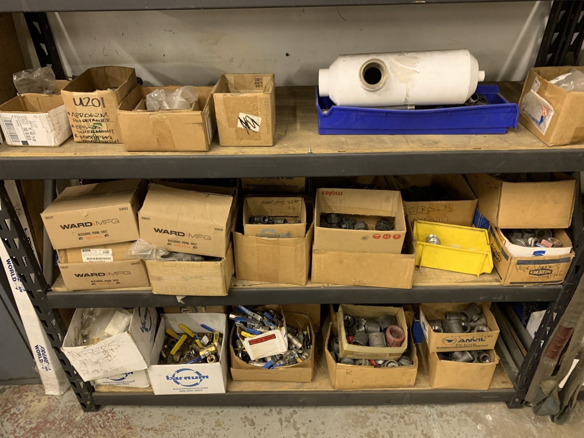 Contents of Shelving in Electrical and Plumbing Storage Area including Disconnects, Pipe Fittings, - Image 21 of 21