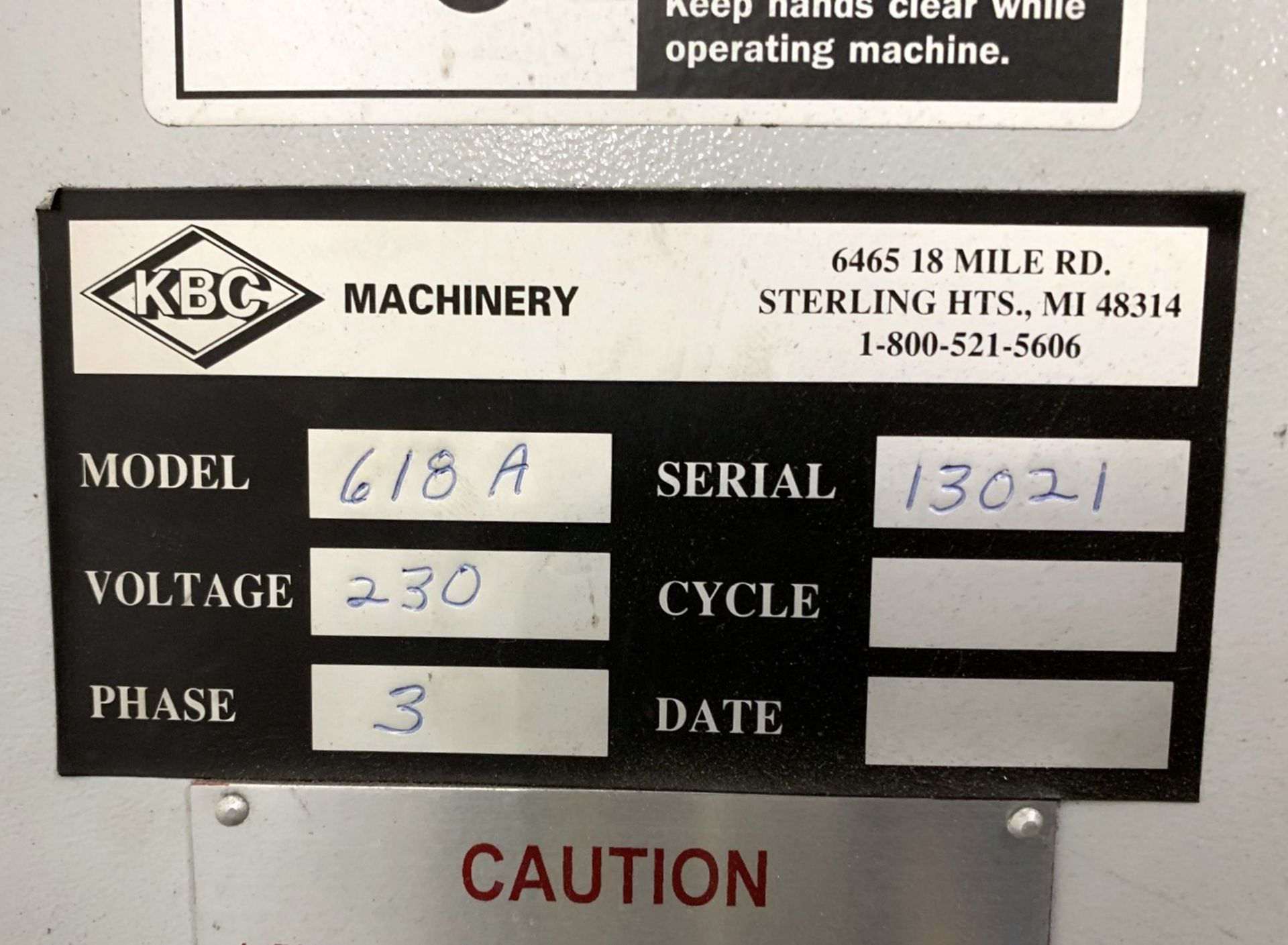 KBC Machinery Mdl. 618A Surface Grinder with 6" x 16" Magnetic Chuck, Hydraulic Tank (All Items MUST - Image 8 of 8