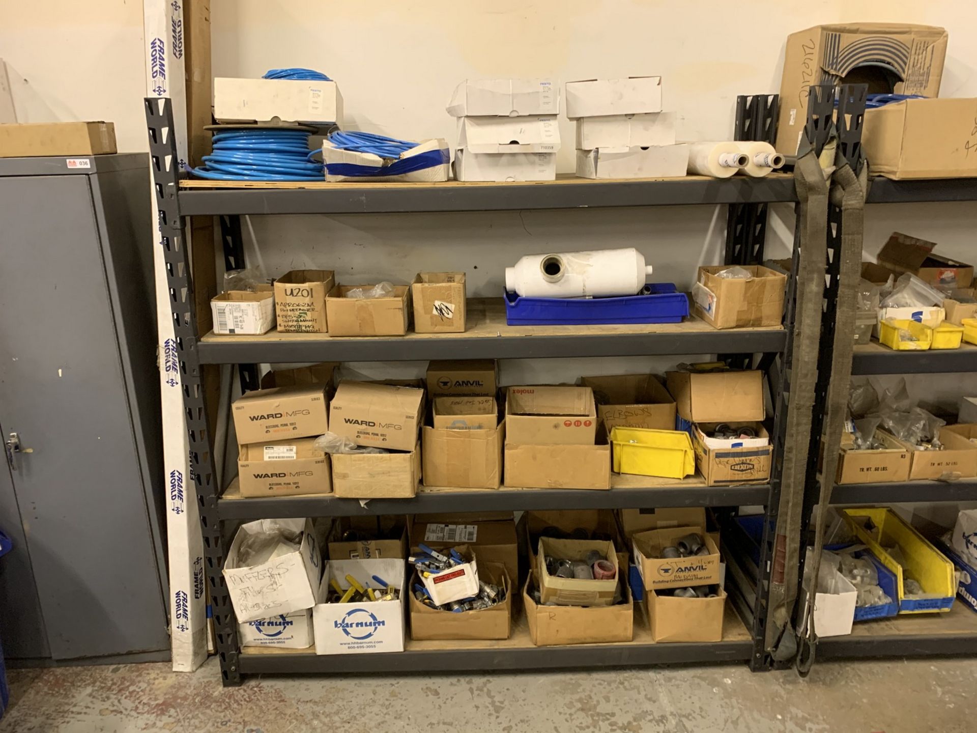 Contents of Shelving in Electrical and Plumbing Storage Area including Disconnects, Pipe Fittings, - Image 20 of 21