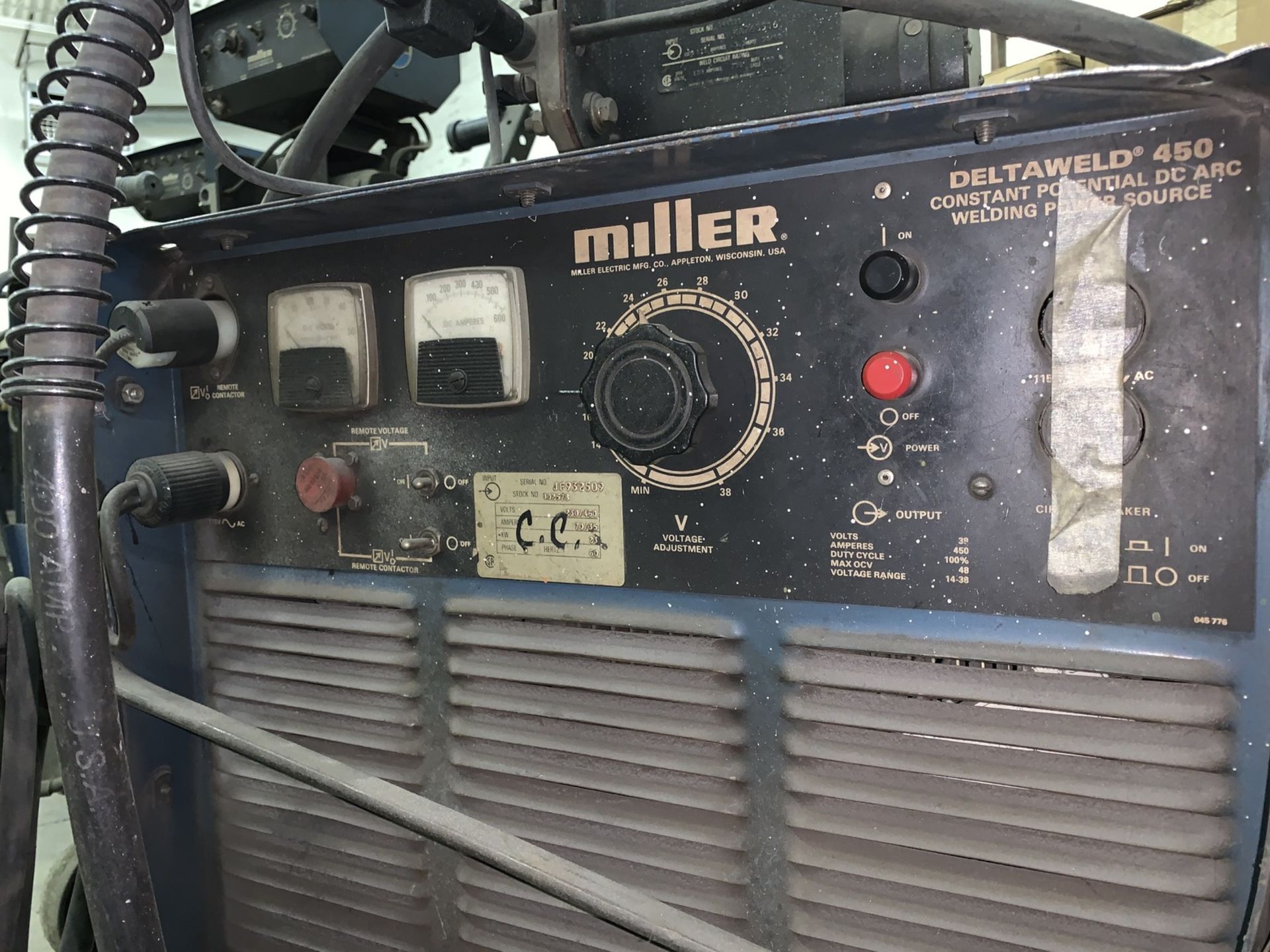 Miller Deltaweld 450 Constant Potential DC Arc Welder with Miller S54A Wire Feeder (All Items MUST - Image 3 of 5