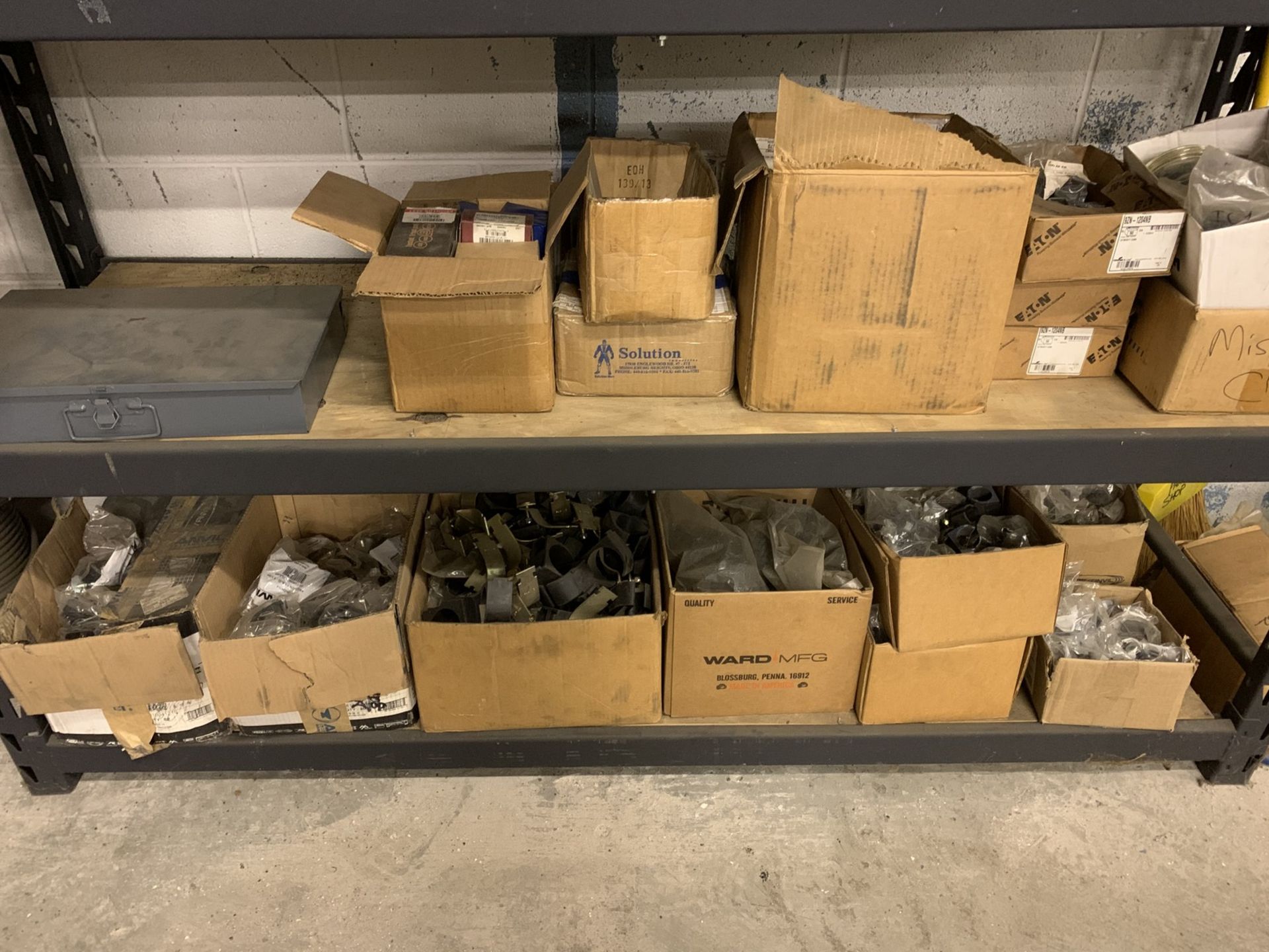 Contents of Shelving in Electrical and Plumbing Storage Area including Disconnects, Pipe Fittings, - Image 14 of 21